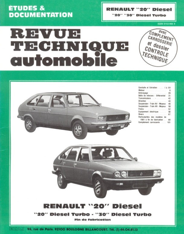 Renault R20 (1975 - 1984) - Revue Technique