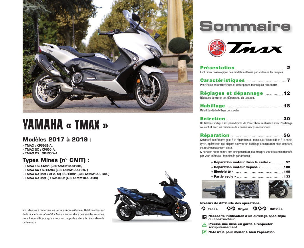 Yamaha XP500 T-Max 530 (2017 et après) - Revue Technique