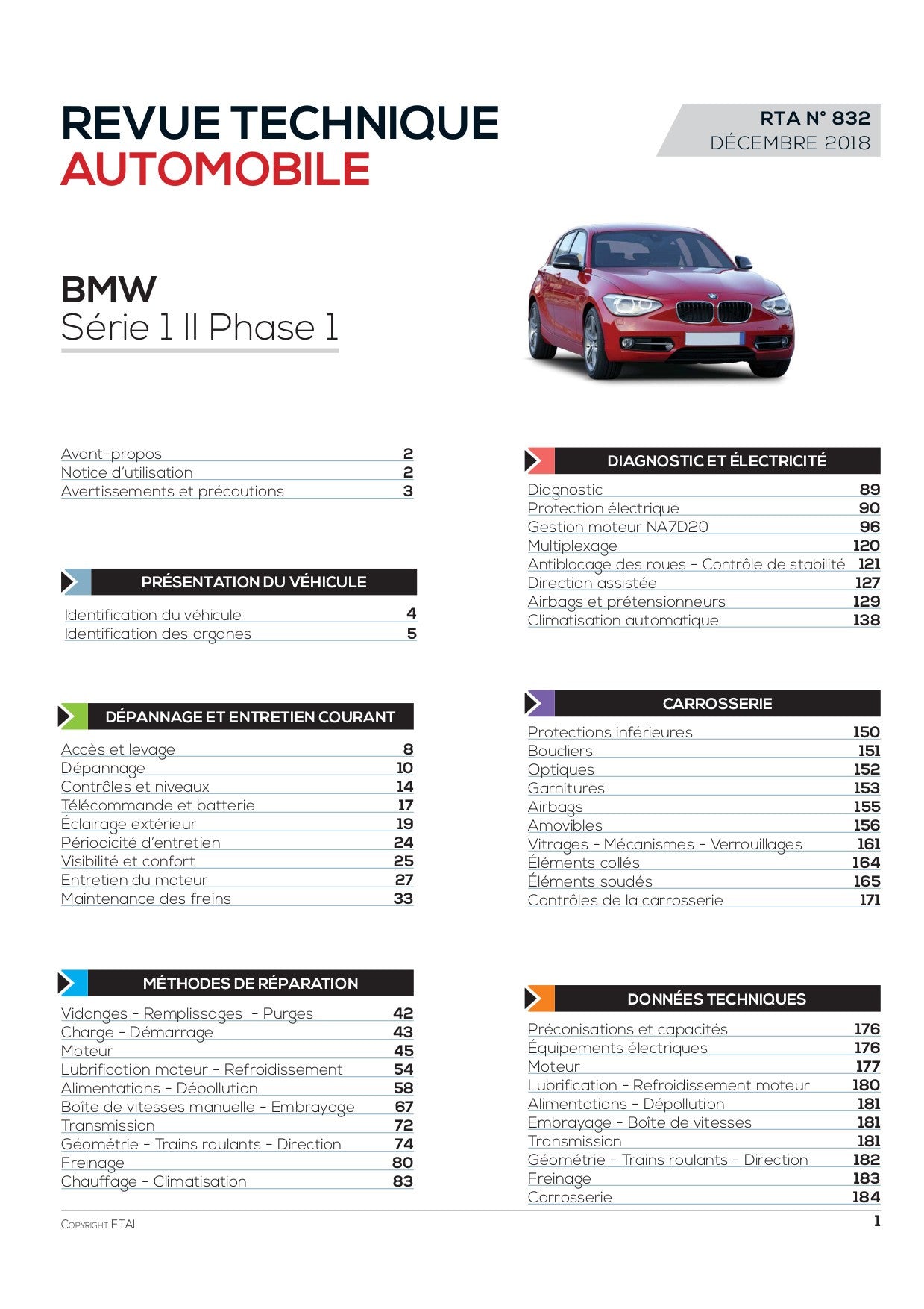 BMW Série 1 II (F20) phase 1 (2011 - 2015) - Revue Technique