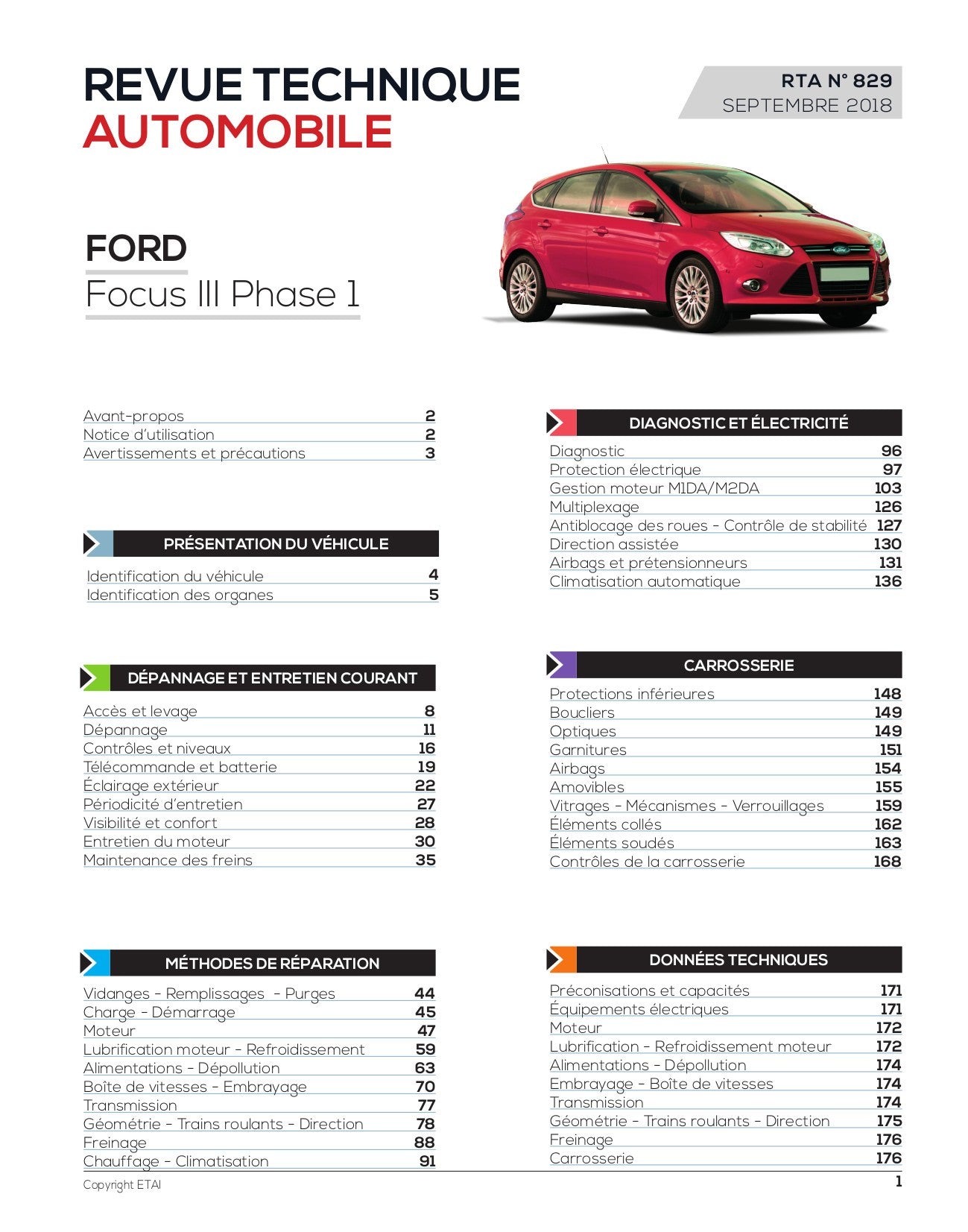 Ford Focus III phase 1 (2011 - 2015) essence - Revue Technique