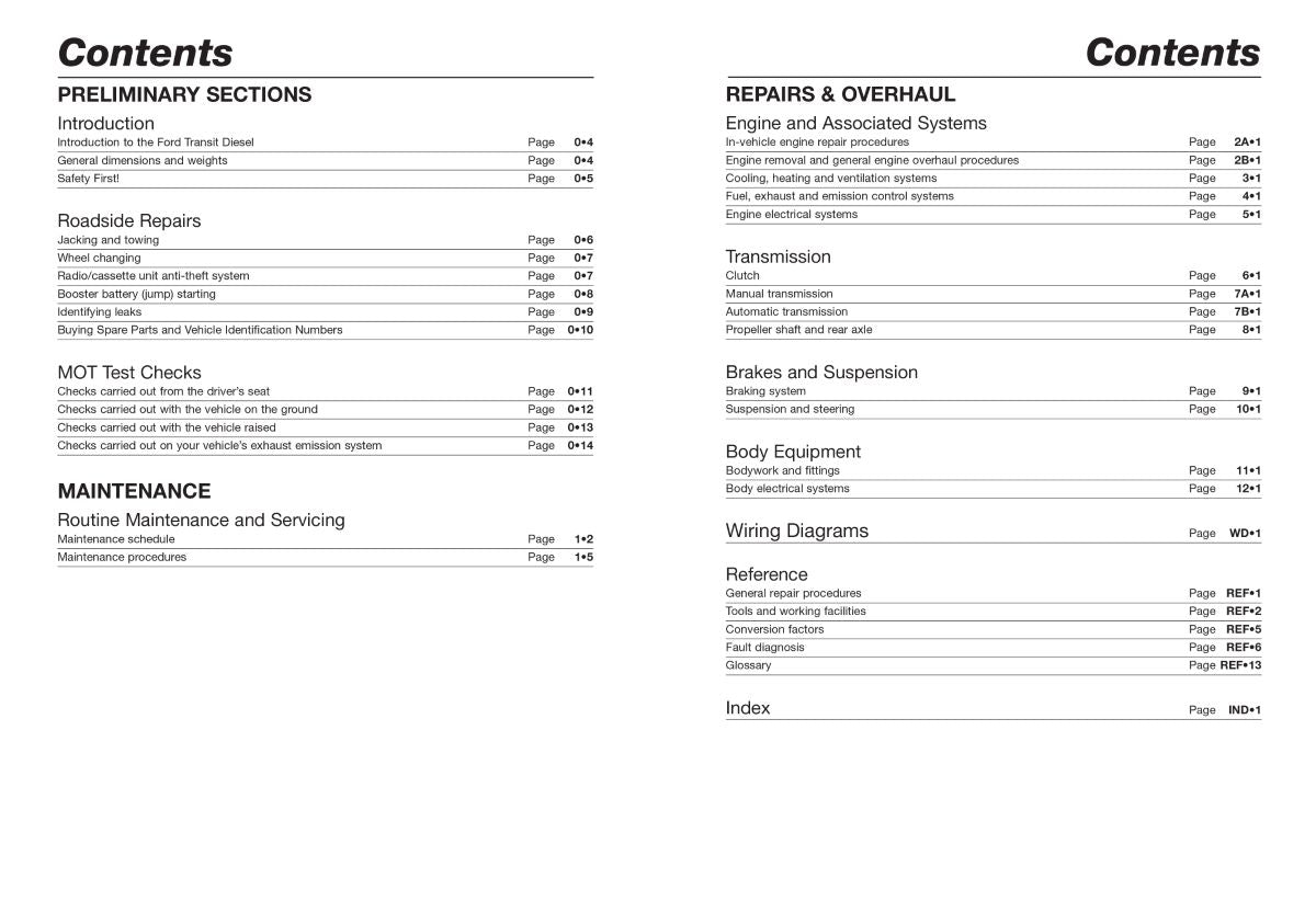 Ford Transit Diesel (Feb 86 - 99) - Haynes Repair Manual