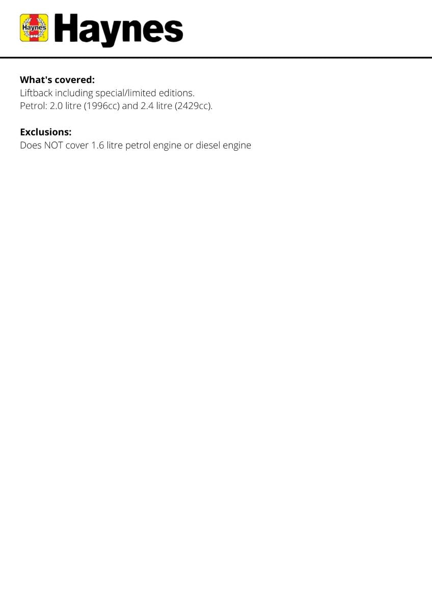 Chrysler PT Cruiser Petrol (00 - 09) - Haynes Repair Manual