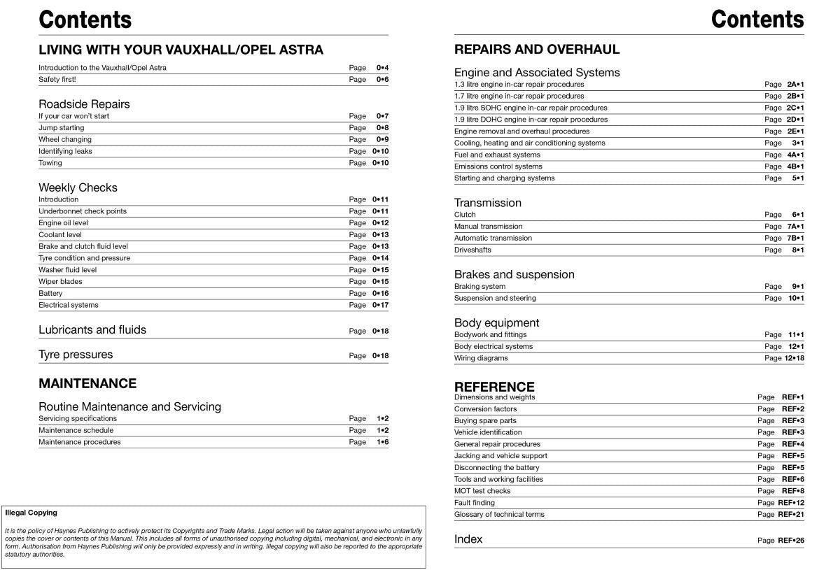 Vauxhall/Opel Astra Diesel (May 04 - 08) - Haynes Repair Manual