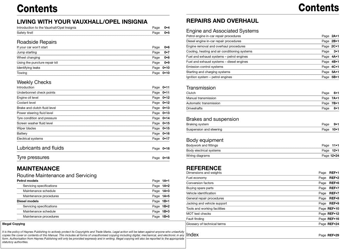 Vauxhall/Opel Insignia Petrol & Diesel (08-17)