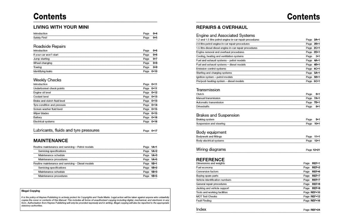 Mini Petrol & Diesel (Mar 14 - 18) - Haynes Repair Manual