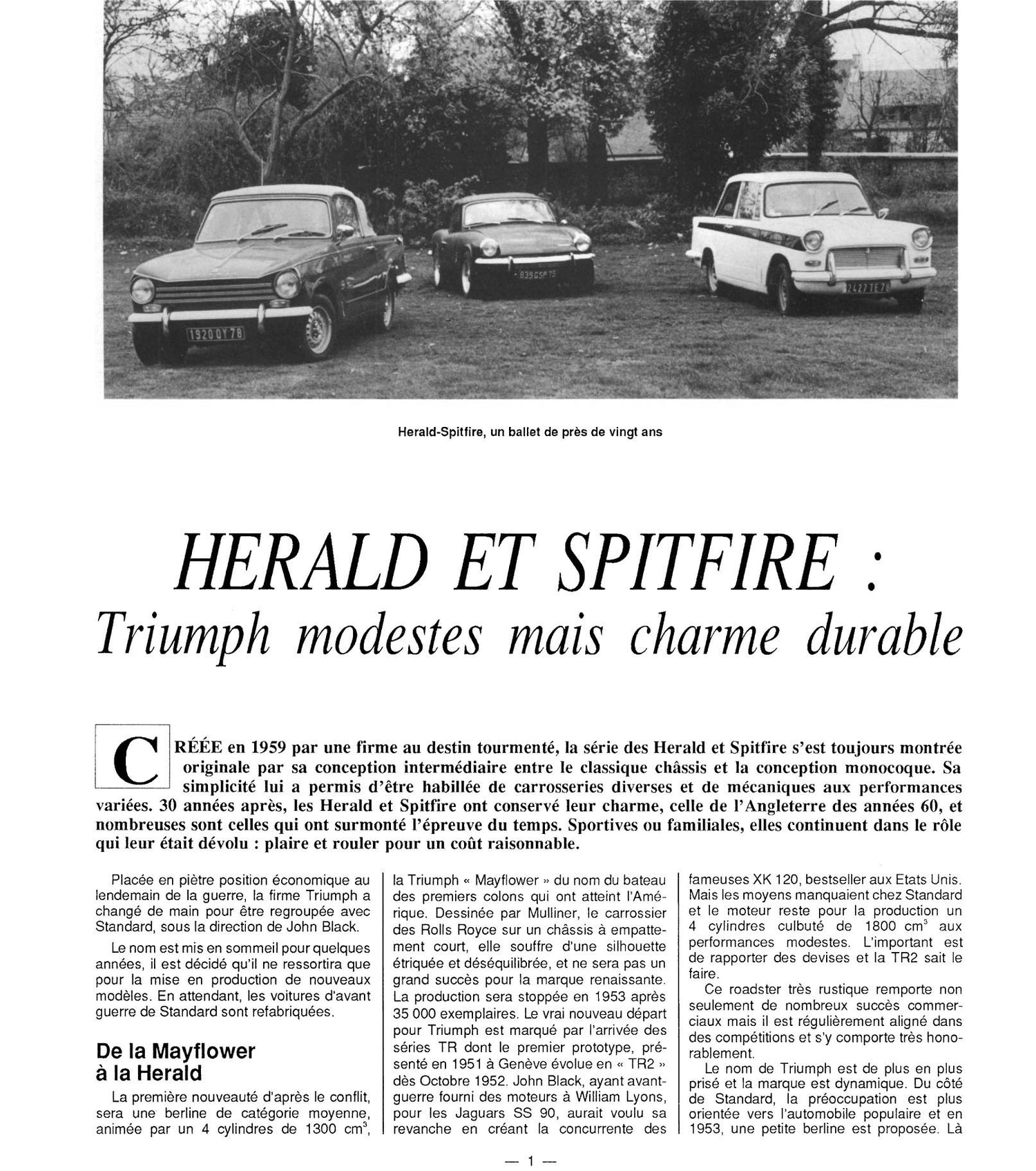 Triumph Herald, Britt et Spitfire (1959 - 1981) - Revue Technique