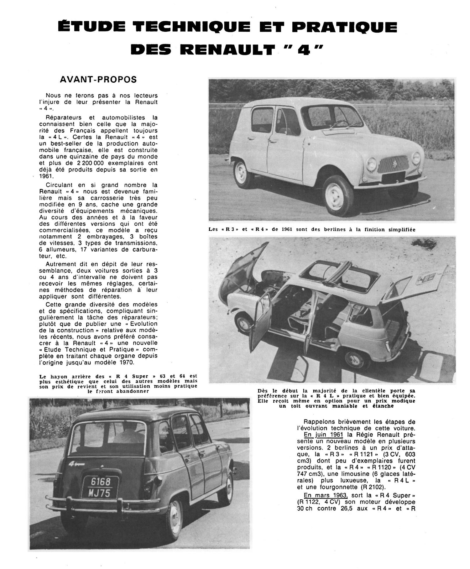 Renault 4 (1961 - 1975) - Revue Technique