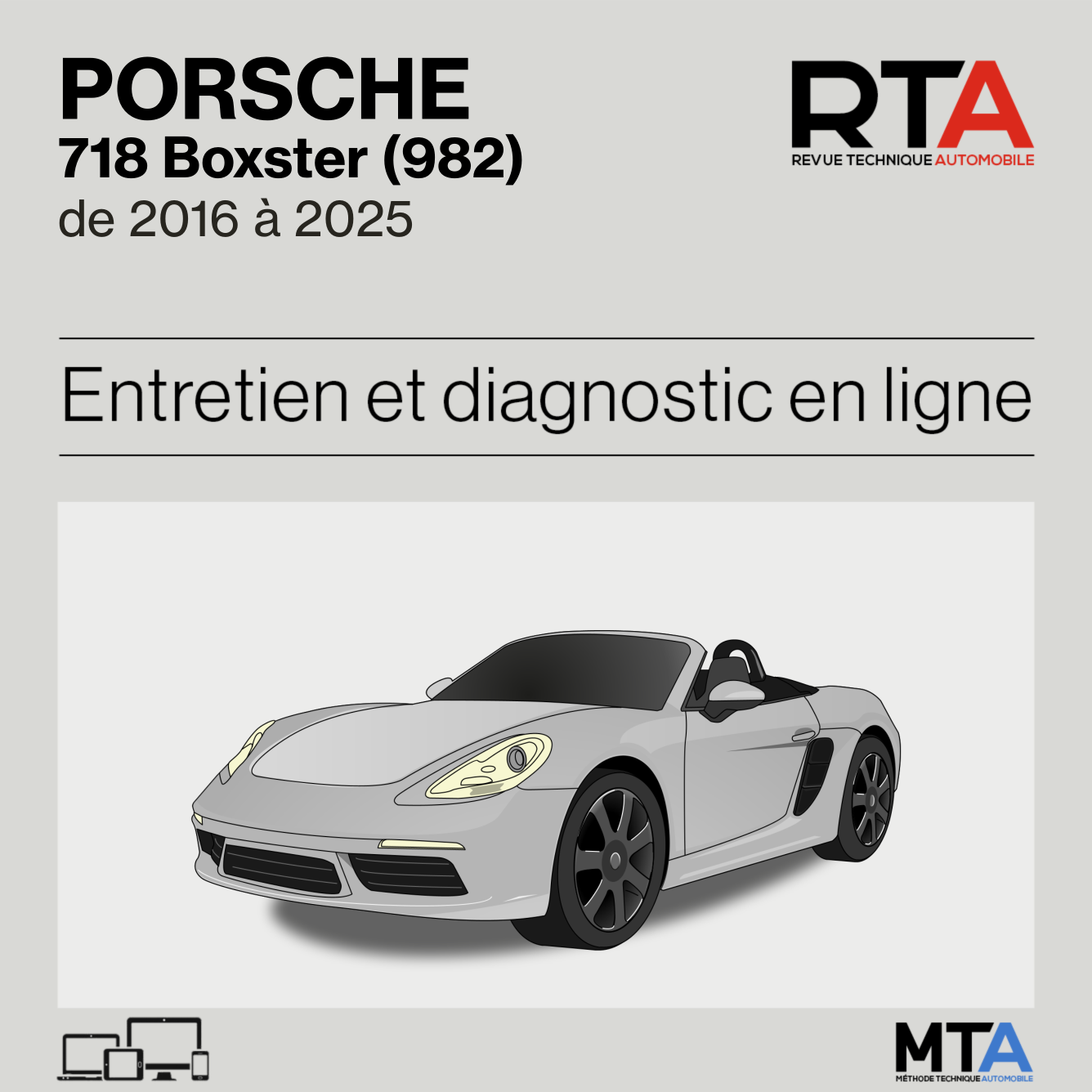 Porsche 718 Boxster (982) de 2016 à 2025