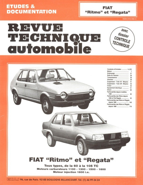 Fiat Regata (1978 - 1990) - Revue Technique