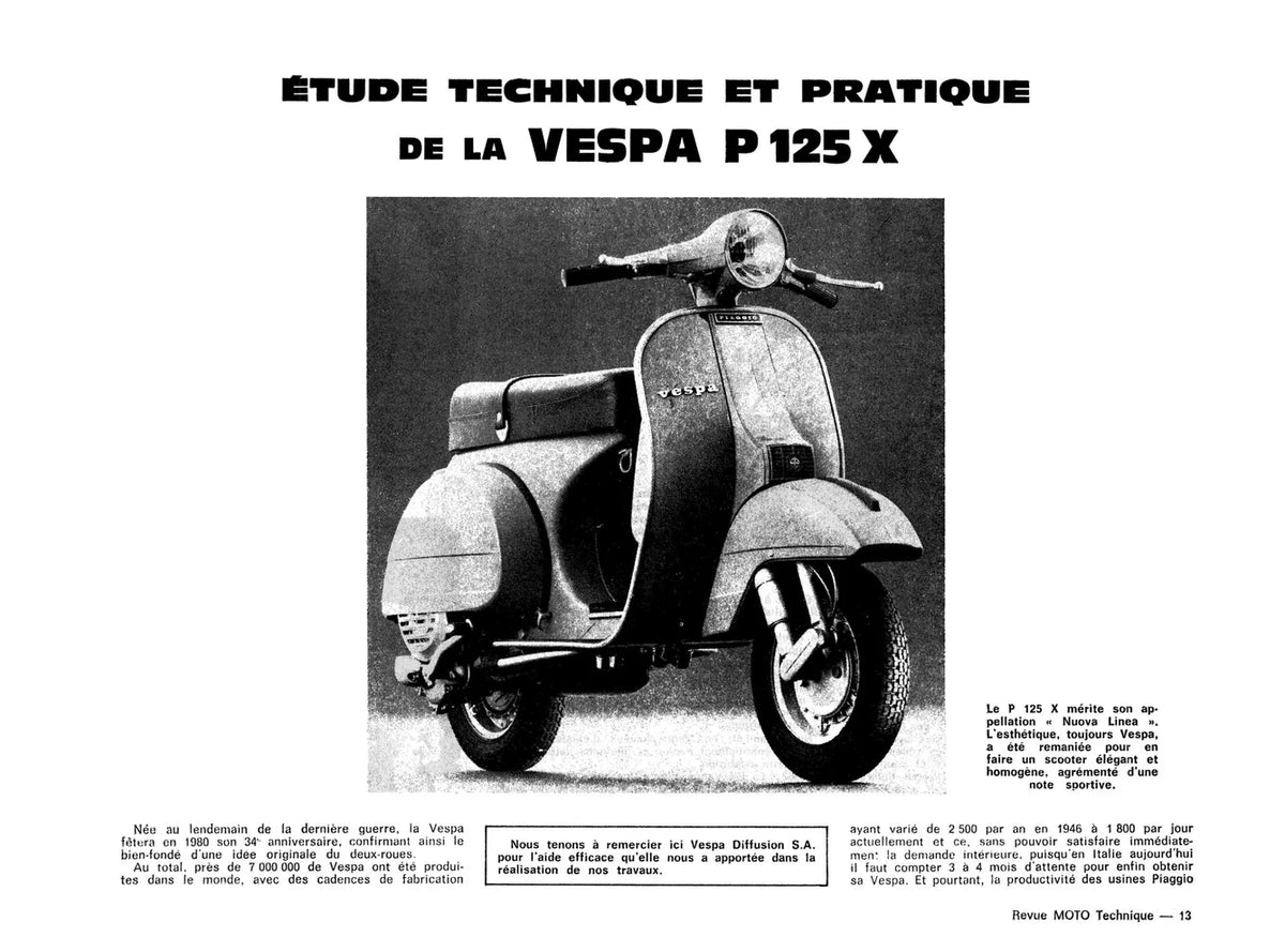 BMW Série 7 R 60/75/80/100 (1976 - 1995) - Piaggio Vespa P125X / PX125E (1978 - 1983) - Revue Technique