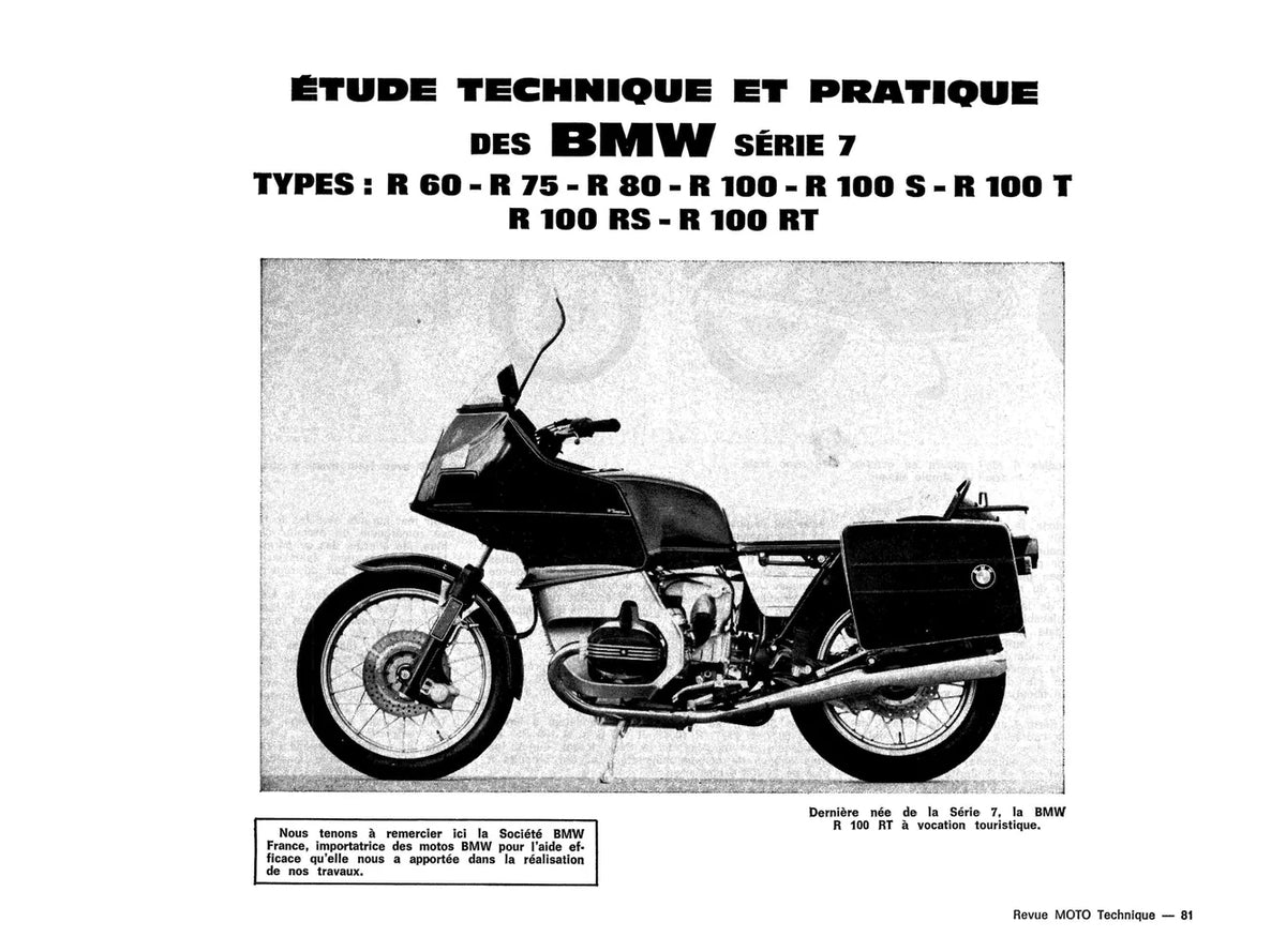 BMW Série 7 R 60/75/80/100 (1976 - 1995) - Piaggio Vespa P125X / PX125E (1978 - 1983) - Revue Technique