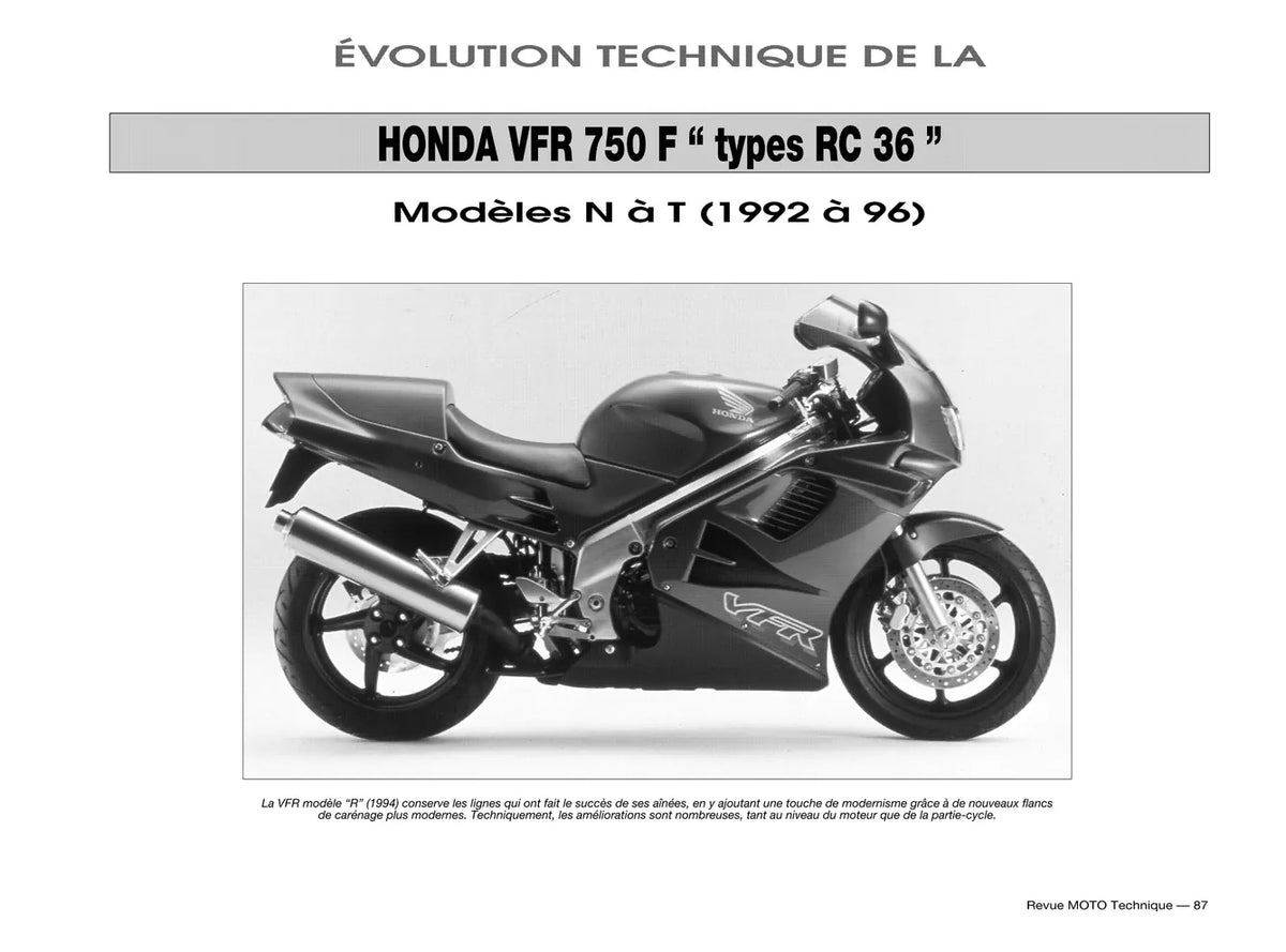 Honda VFR 750 F (1990 - 1997) - Suzuki DR 650 R (1990 - 1995) - Revue Technique