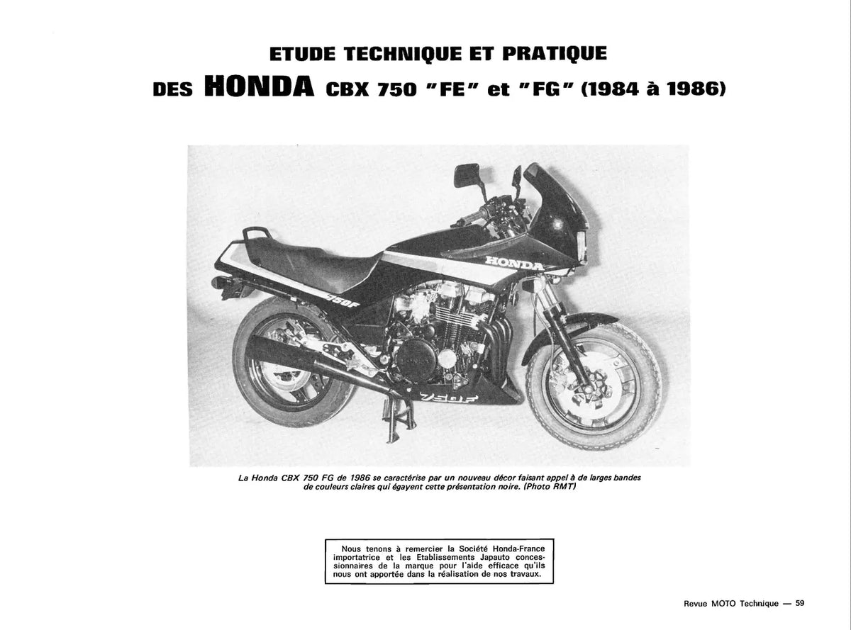 Honda CBX 750 FE et FG (1984 - 1986) - Suzuki TS 50 ER (1982 - 1987) - Revue Technique