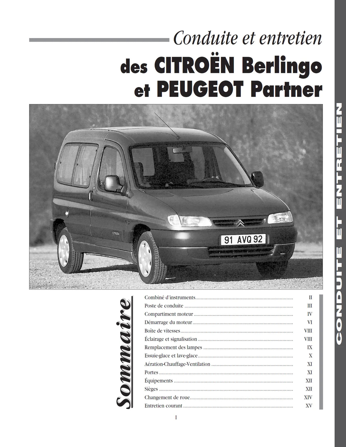 Citroën Berlingo - Peugeot Partner I phase 1 (1996 - 2002) - Revue Technique