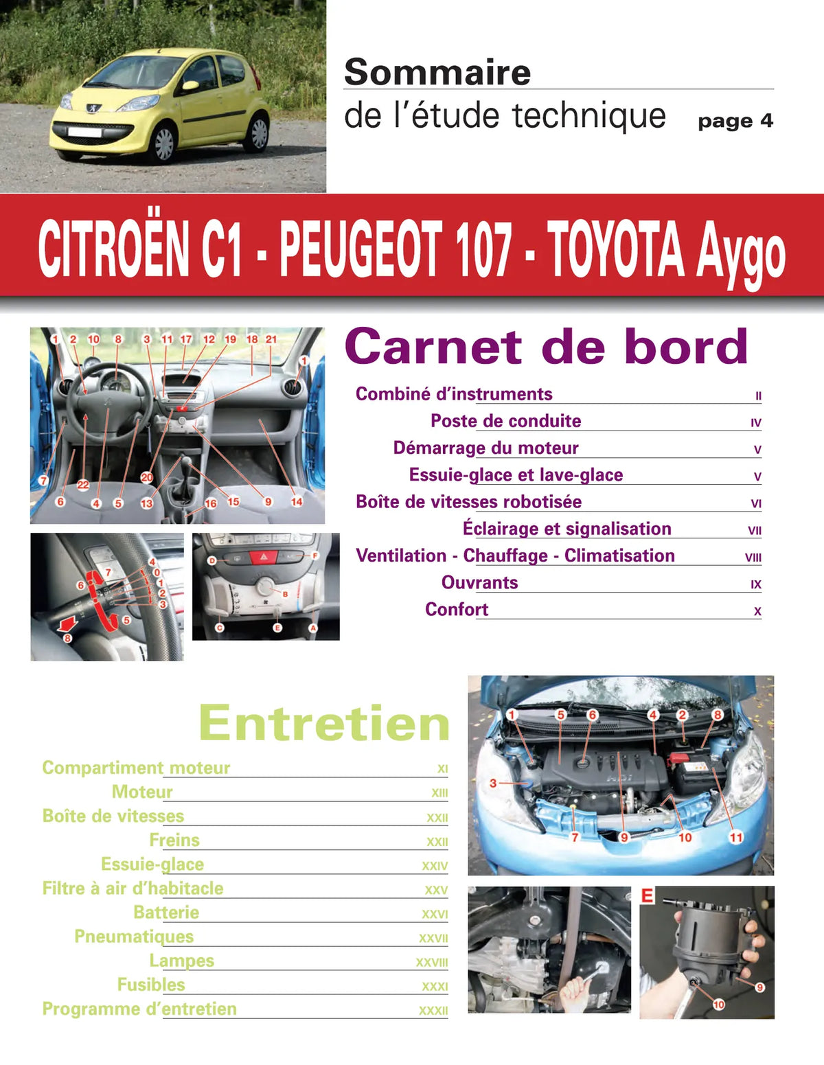 Citroën C1 / Peugeot 107 / Toyota Aygo I phase 1 (2005 - 2008) - Revue Technique