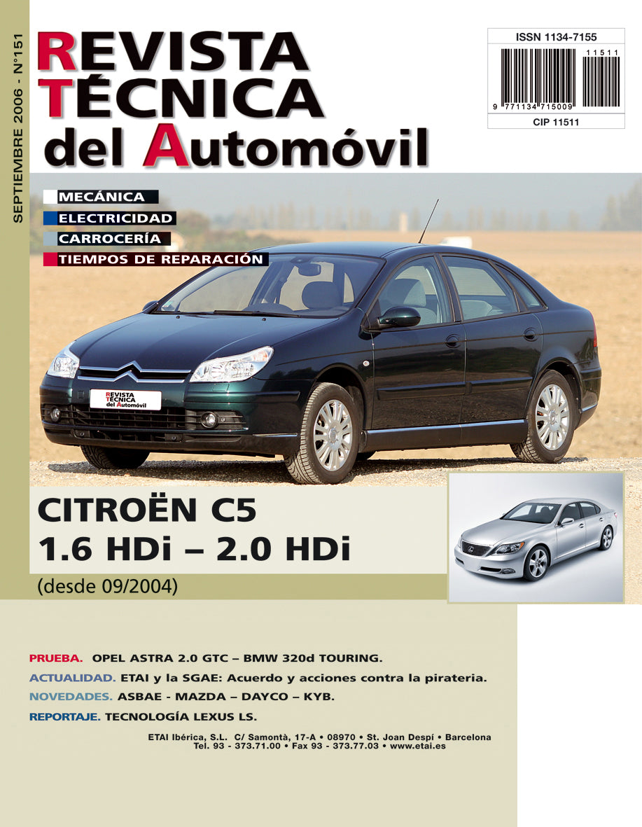 Citroën C5 I (2004 - 2008) - Revue Technique