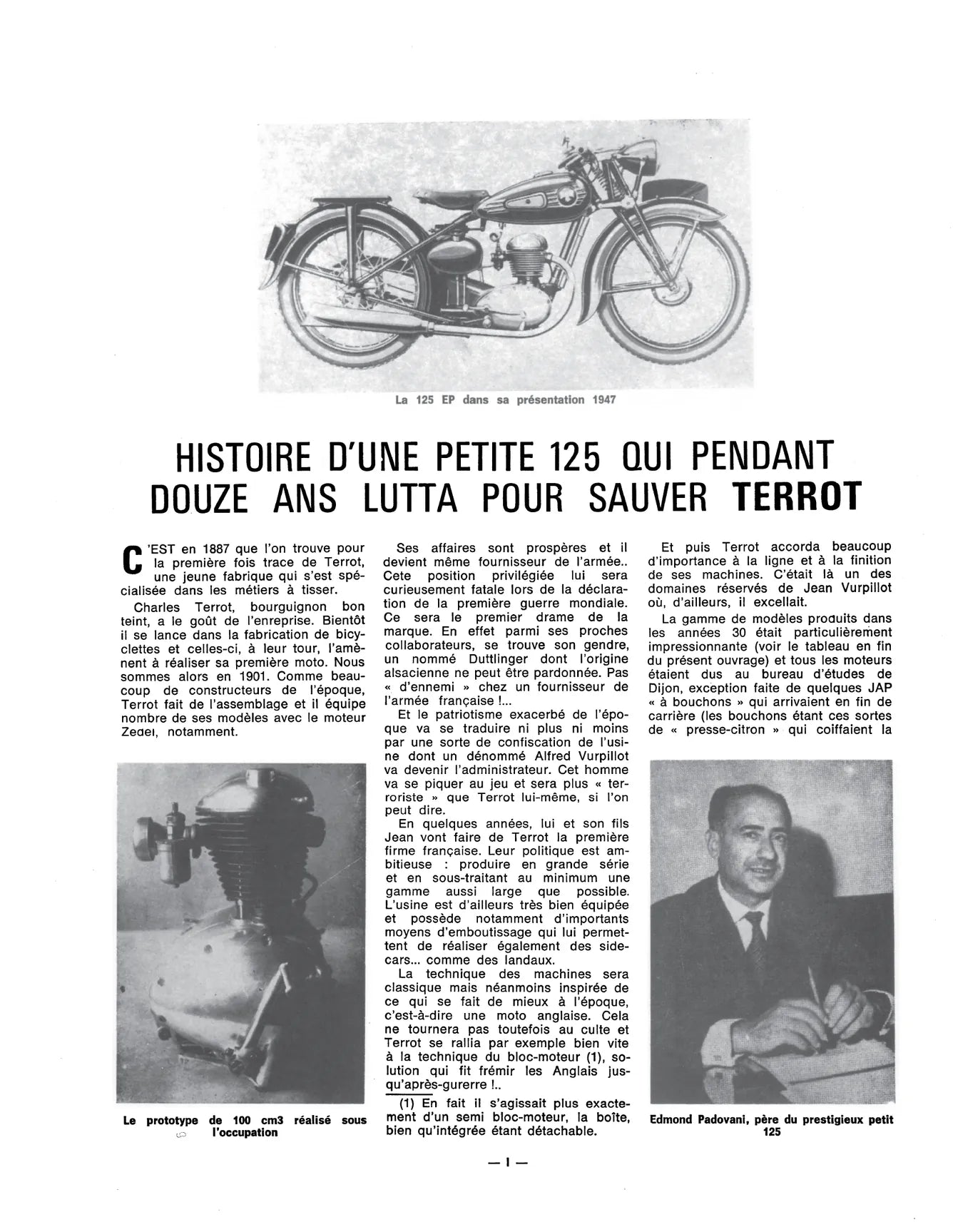 Terrot 100 / 125 / 350 et 500 (1947 - 1958) - Revue Technique