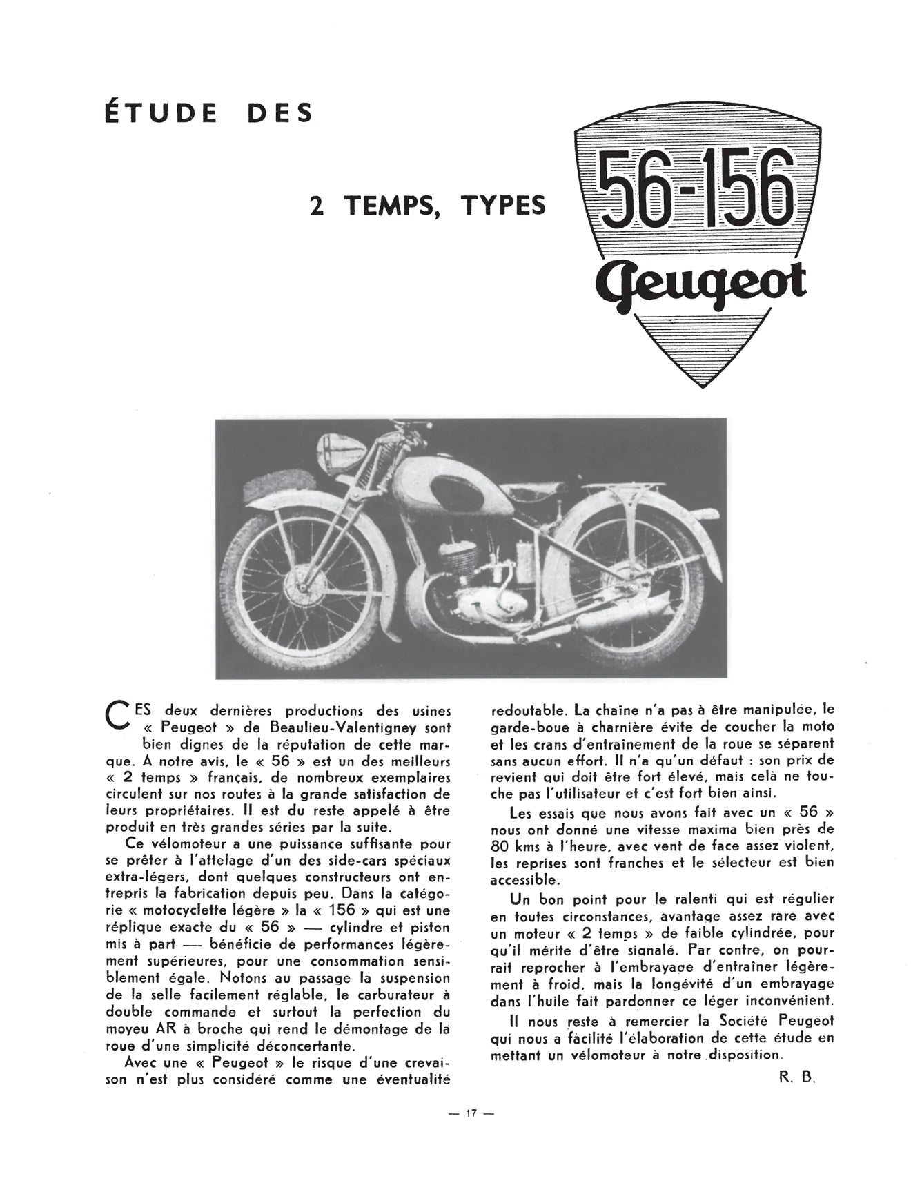 Peugeot 125 / 150 / 175 / 250cc (1948 - 1956) - Revue Technique