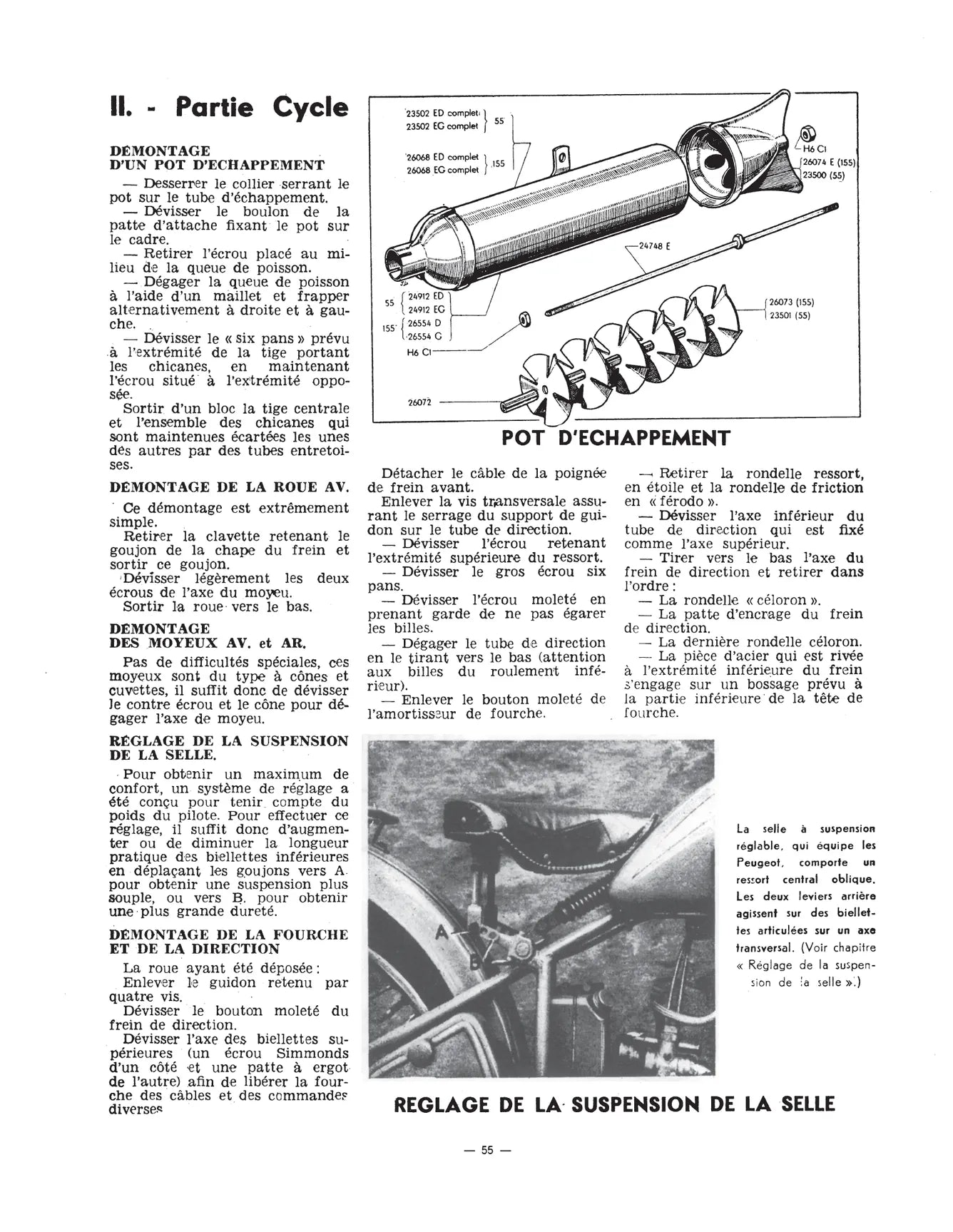 Peugeot 125 / 150 / 175 / 250cc (1948 - 1956) - Revue Technique