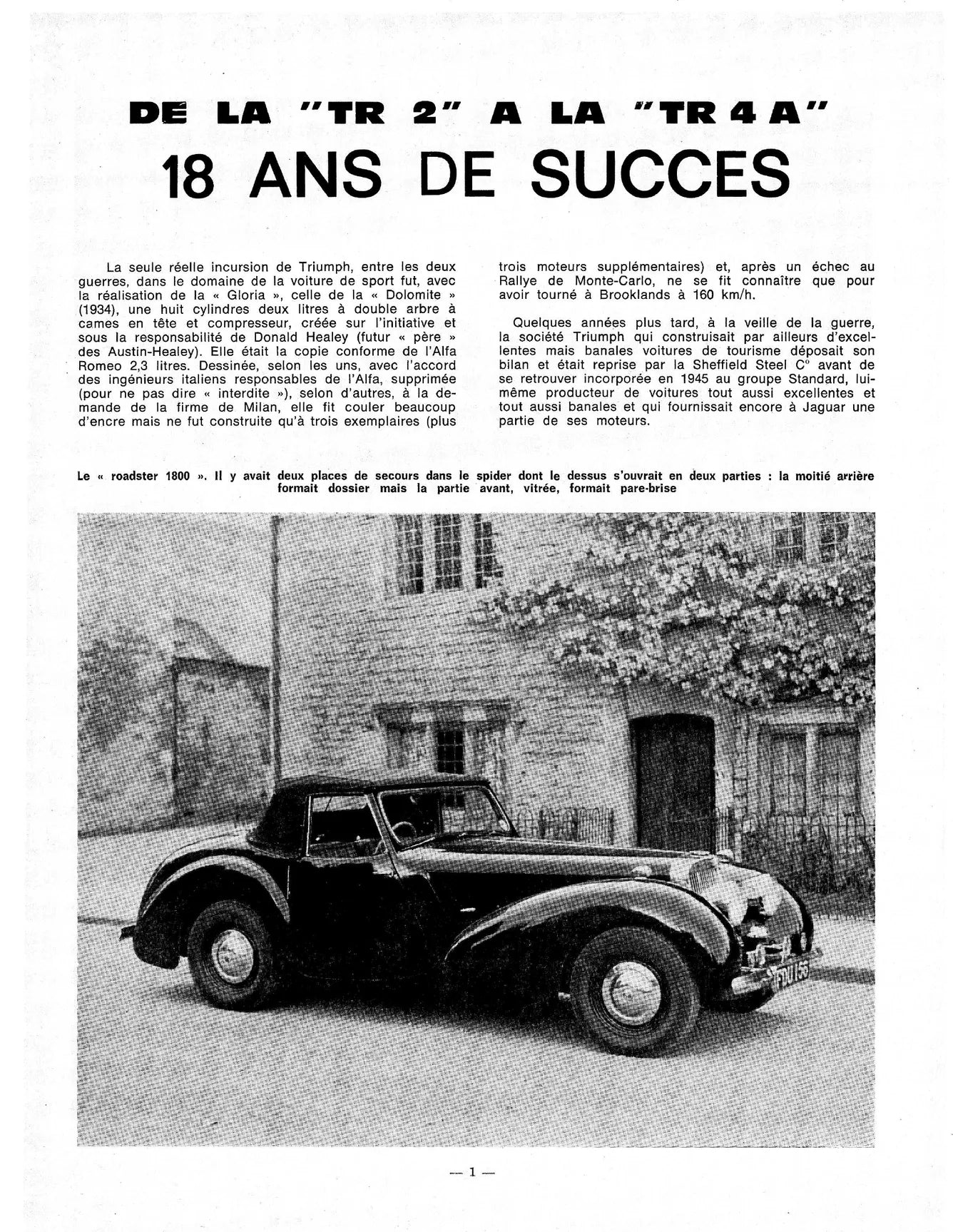 Triumph TR2 / TR3 / TR3 / ATR4 et TR4A (1952 - 1967) - Revue Technique