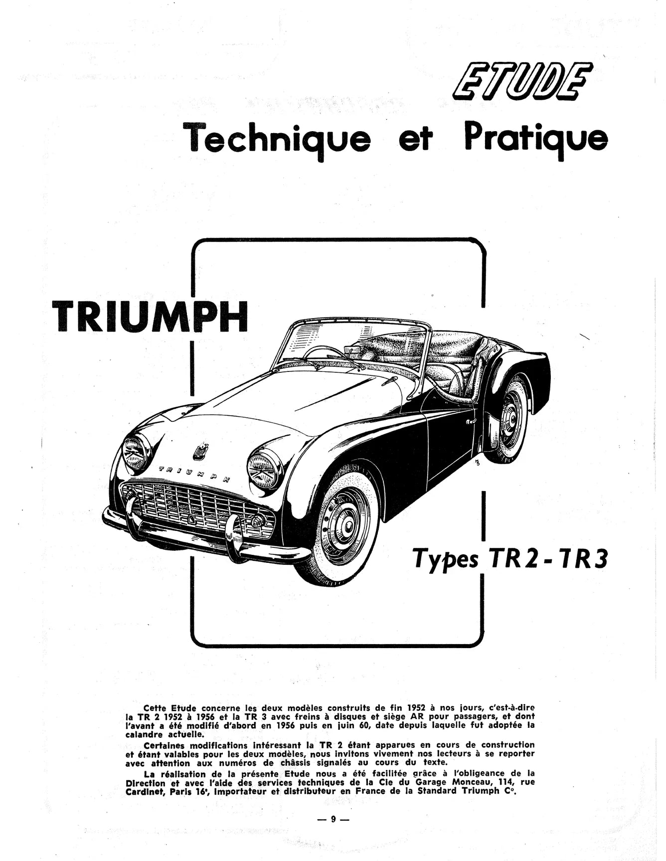 Triumph TR2 / TR3 / TR3 / ATR4 et TR4A (1952 - 1967) - Revue Technique