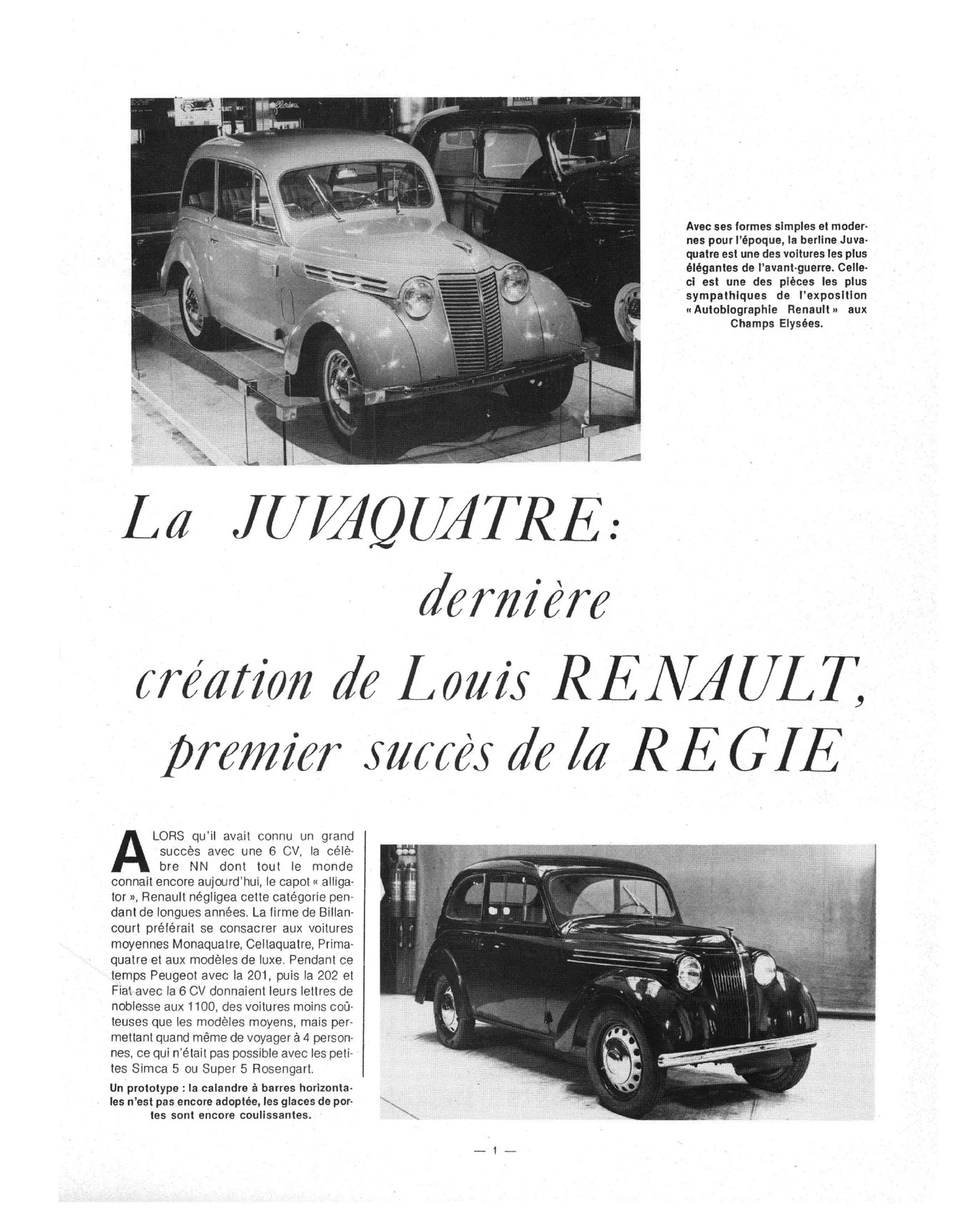 Renault Juvaquatre et Dauphinoise (1938 - 1960) - Revue Technique