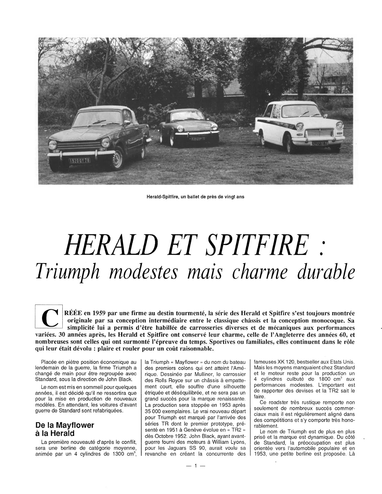 Triumph Herald, Britt et Spitfire (1959 - 1981) - Revue Technique