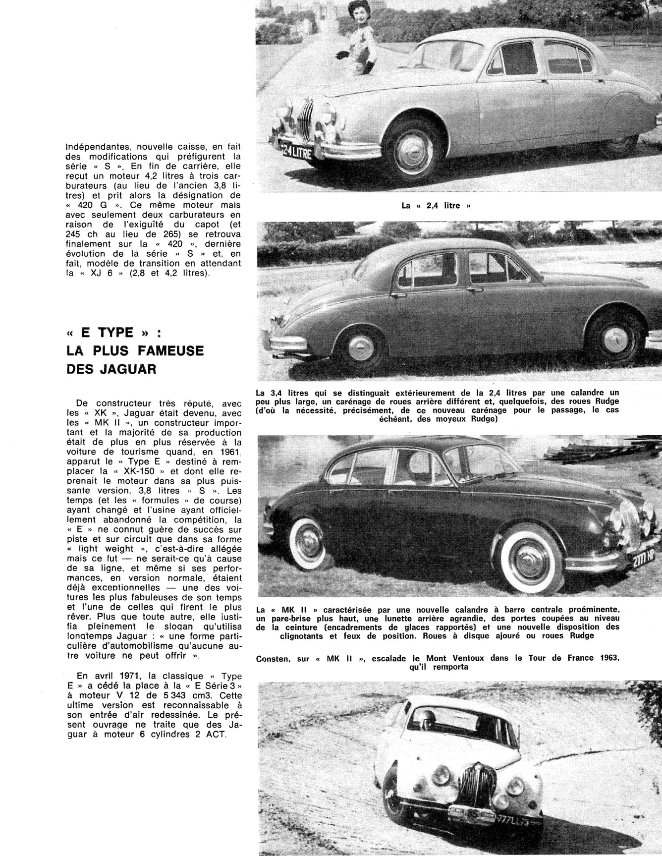 Jaguar MK, XK, Type E et S (1948 - 1971) - Revue Technique