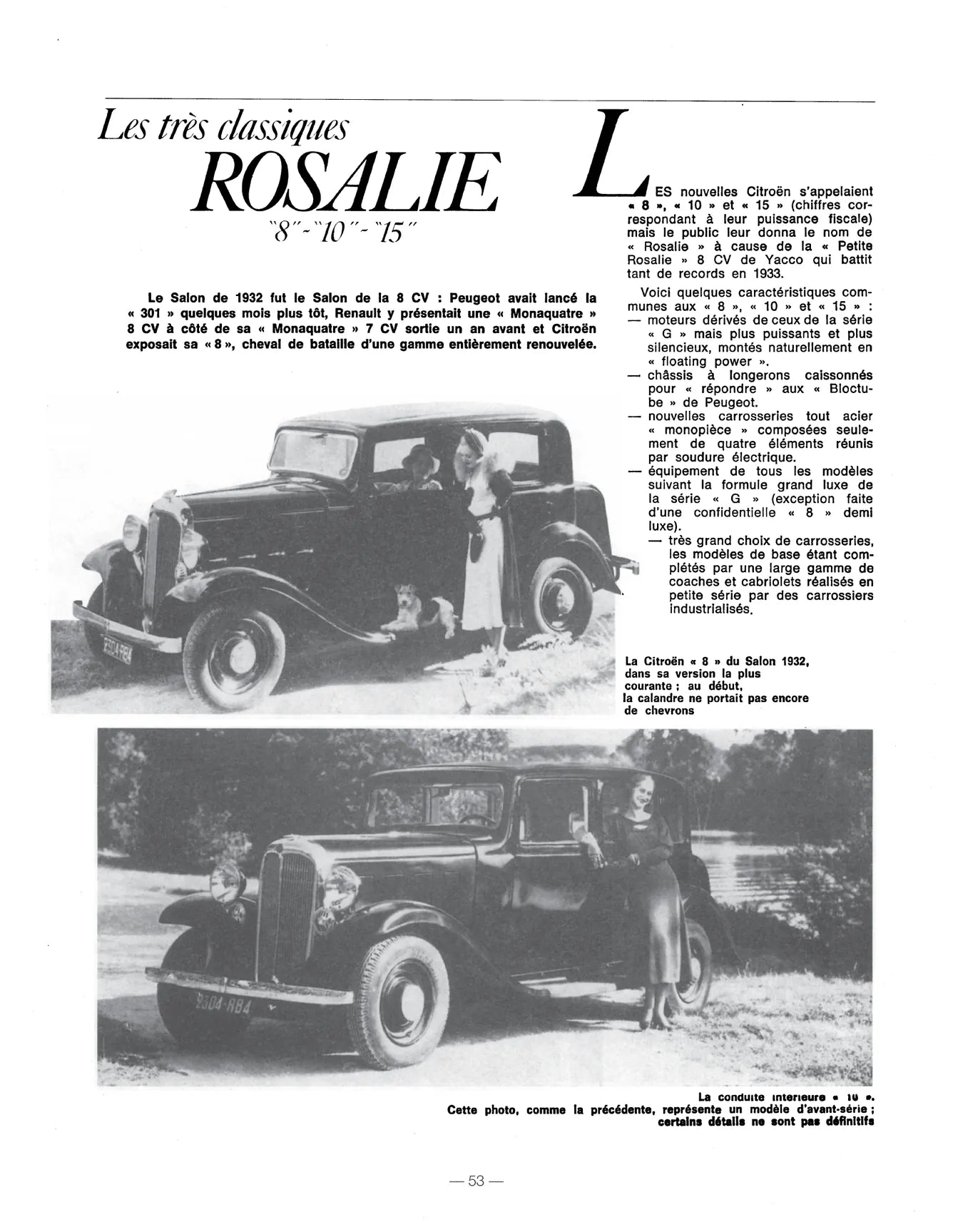 Citroën C4 / C6 / Rosalie (1929 - 1934) - Revue Technique