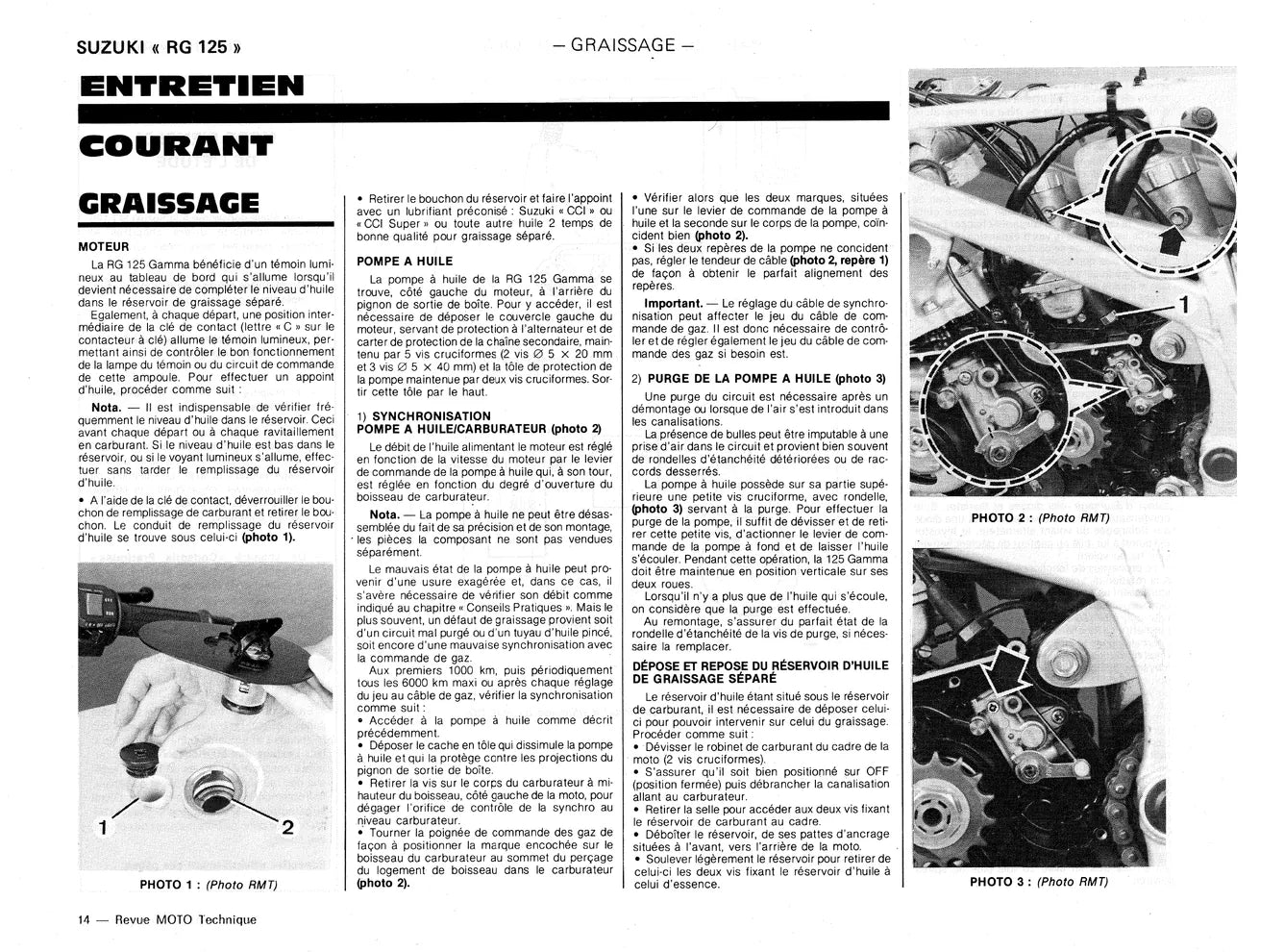 Suzuki RG 125 Gamma (1985 - 1988) - Honda NX 650 Dominator / SLR 650 (1988 - 1998) - Revue Technique