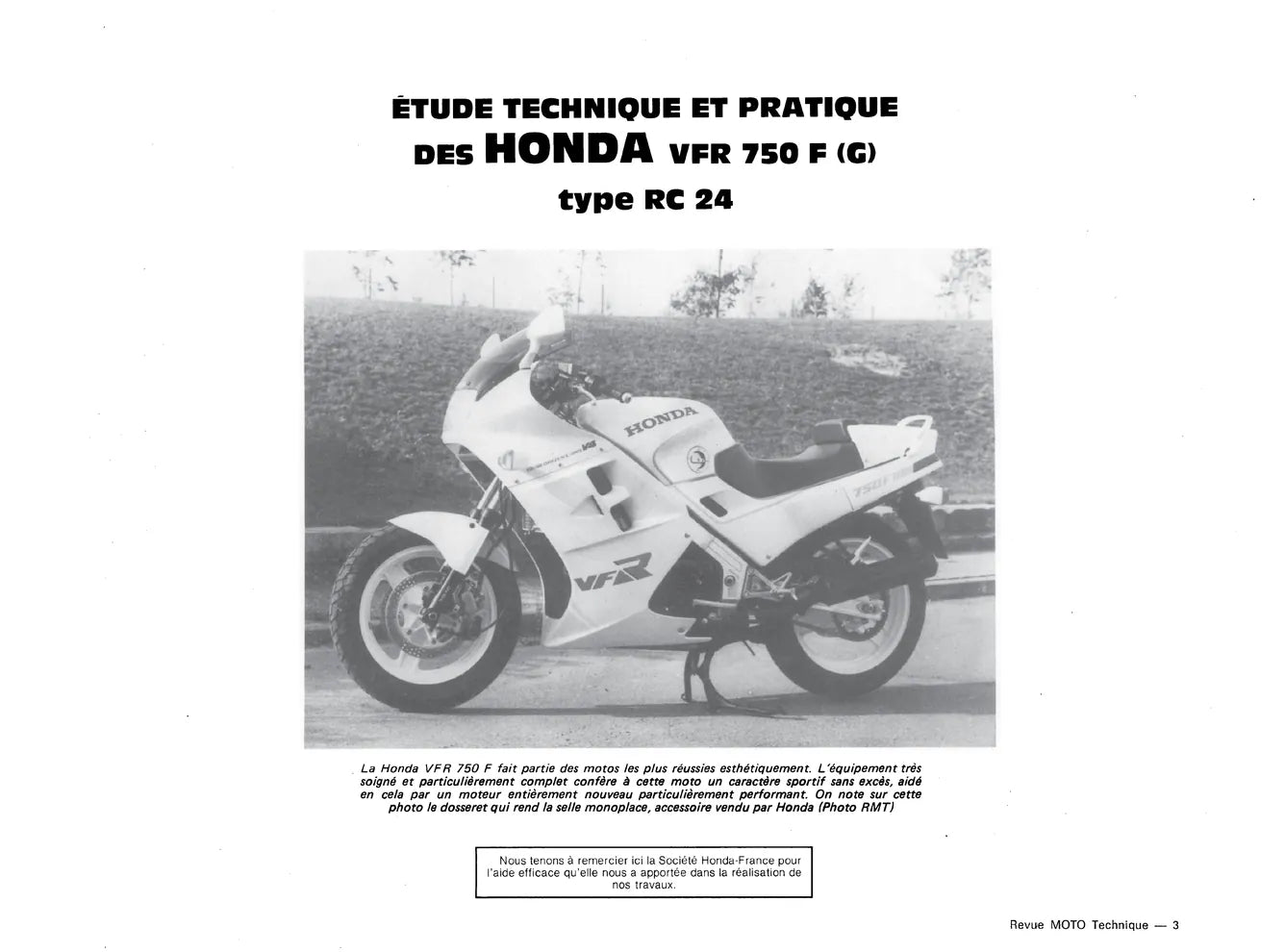 Honda VFR 750 F (1986 - 1989) - Revue Technique
