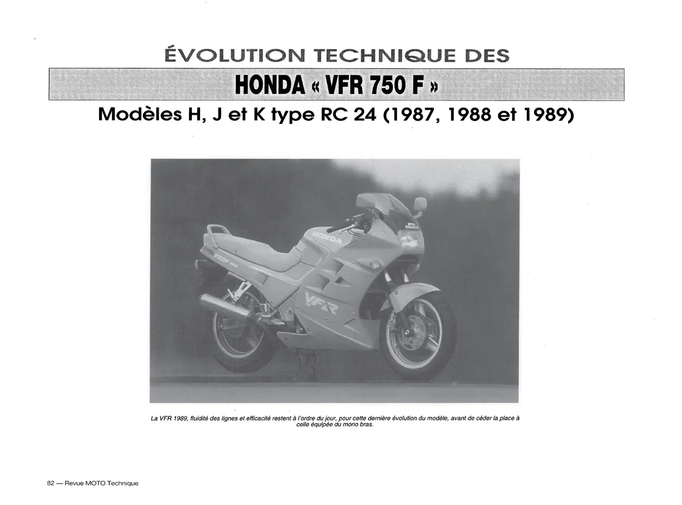 Honda VFR 750 F (1986 - 1989) - Revue Technique