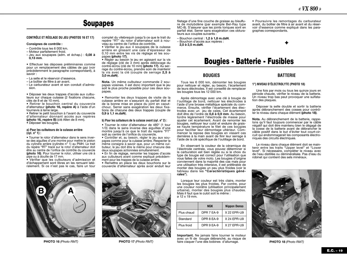 Kawasaki KLE 500 (1991 - 1995) - Suzuki VX 800 (1990 - 1993) - Revue Technique