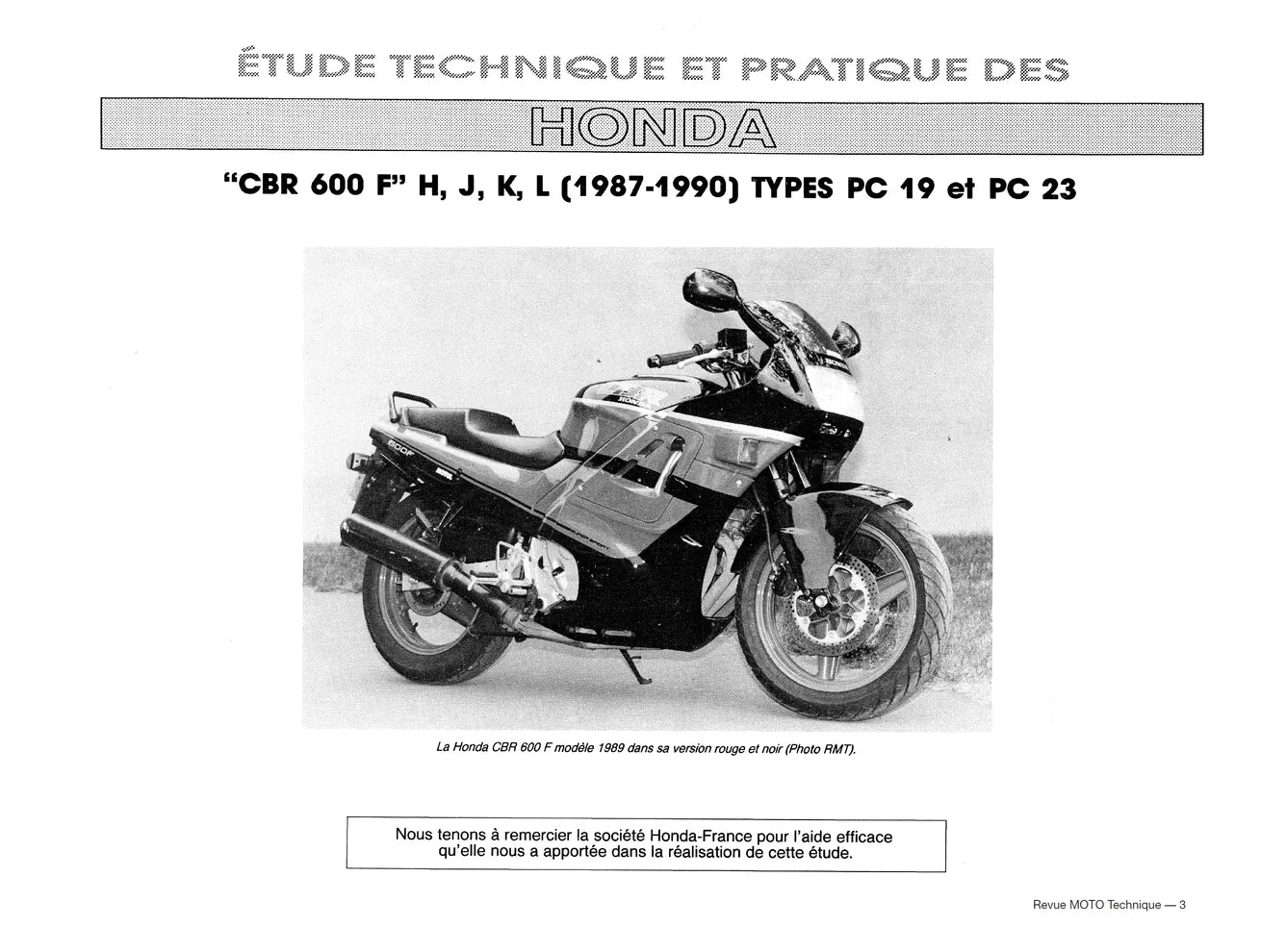 Suzuki DR 750 et 800 S (1988 - 1997) - Honda CBR 600 F (1987 - 1990) - Revue Technique