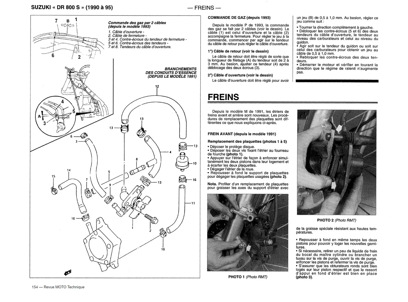Suzuki DR 750 et 800 S (1988 - 1997) - Honda CBR 600 F (1987 - 1990) - Revue Technique