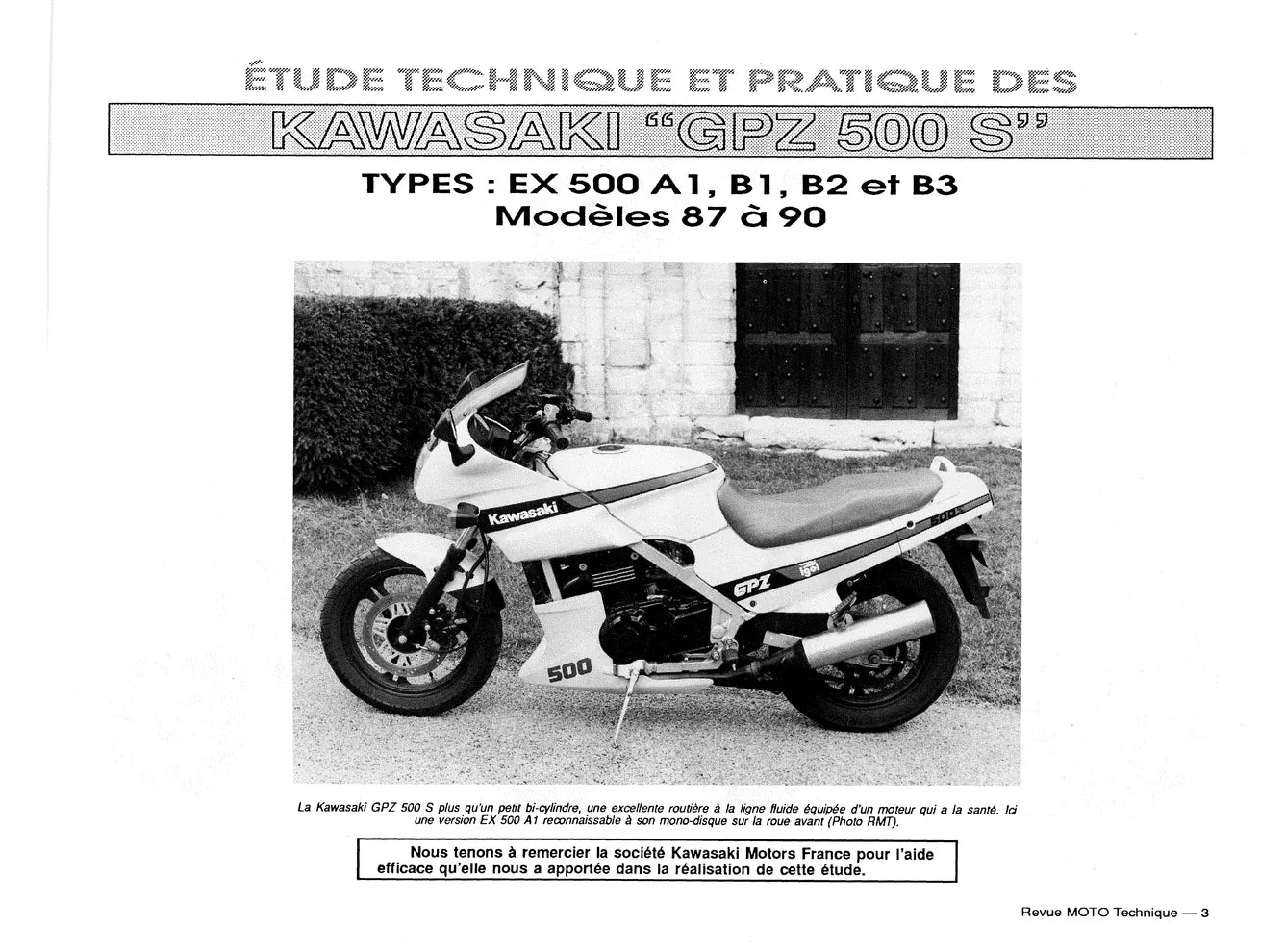 Kawasaki GPZ 500 S (1987 - 2002) - Yamaha XTZ 750 (1989 - 1996) - Revue Technique