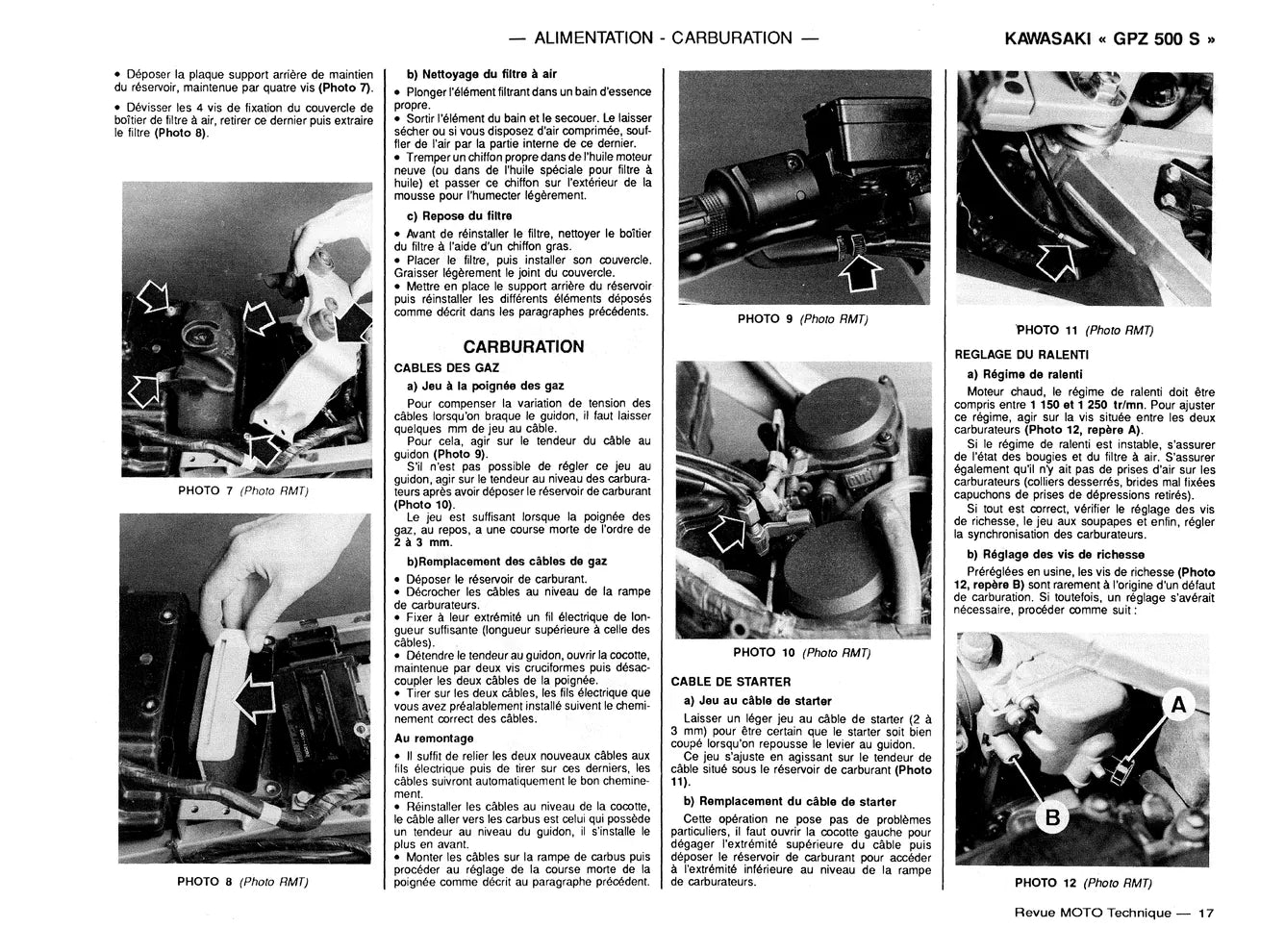 Kawasaki GPZ 500 S (1987 - 2002) - Yamaha XTZ 750 (1989 - 1996) - Revue Technique