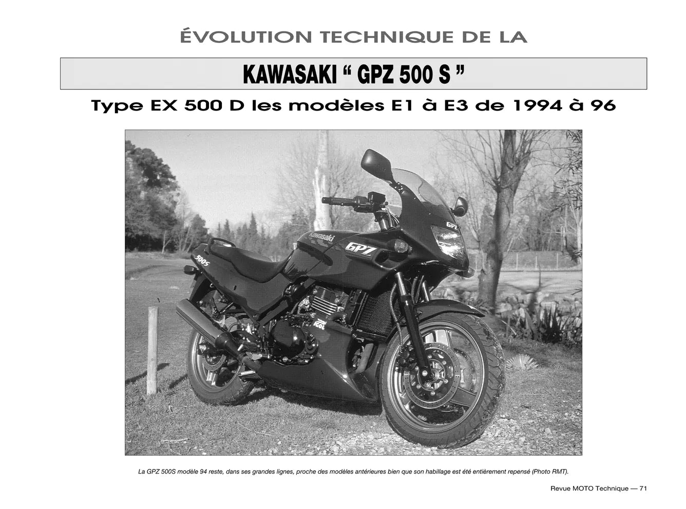 Kawasaki GPZ 500 S (1987 - 2002) - Yamaha XTZ 750 (1989 - 1996) - Revue Technique