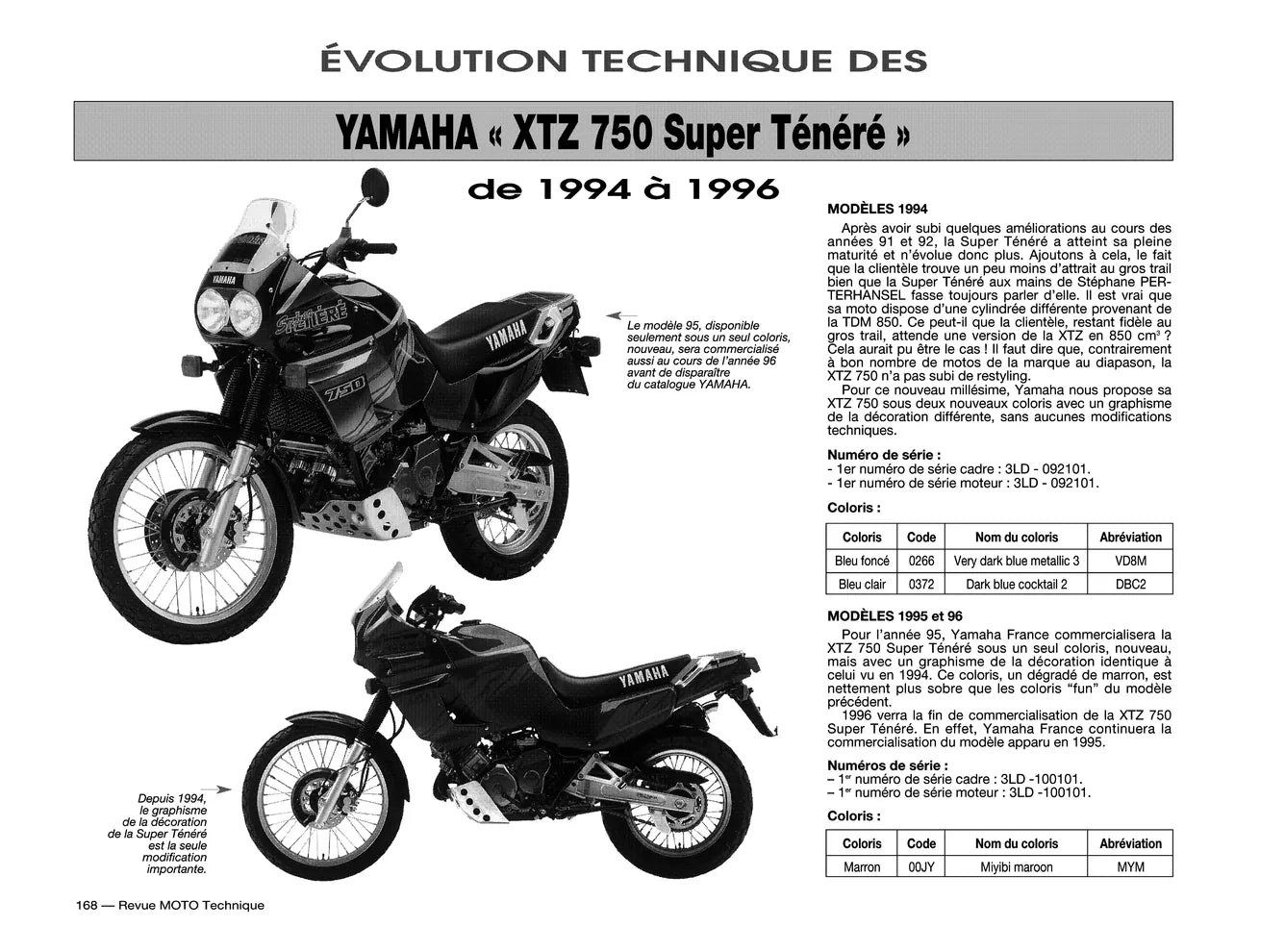 Kawasaki GPZ 500 S (1987 - 2002) - Yamaha XTZ 750 (1989 - 1996) - Revue Technique