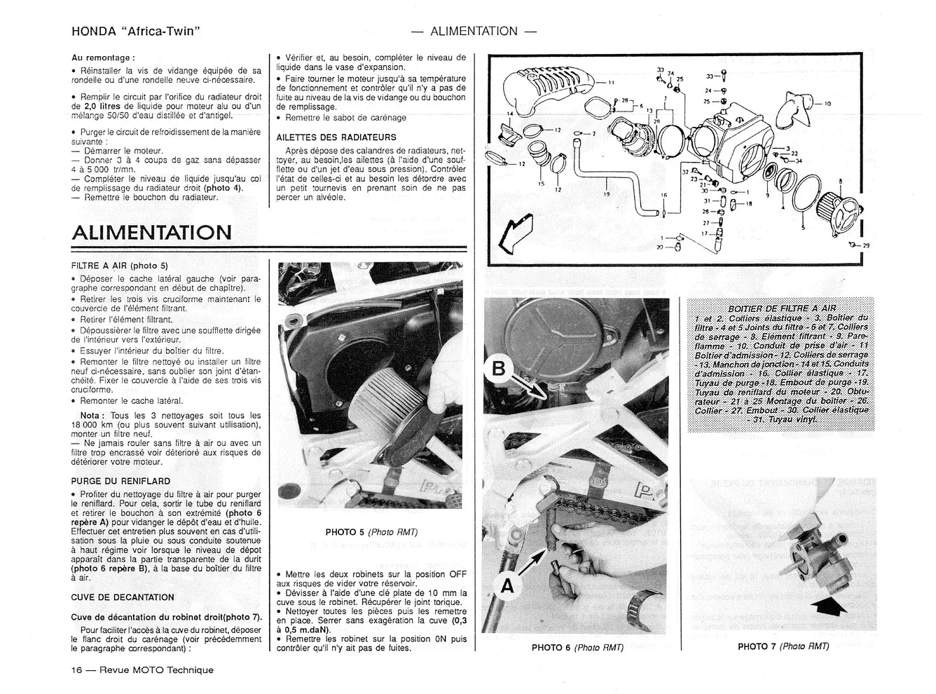 Yamaha DT 125 / 200 R, TDR / TZR 125 (1987 - 1994) - Honda XRV 650 Africa Twin (1988 - 1989) - Revue Technique