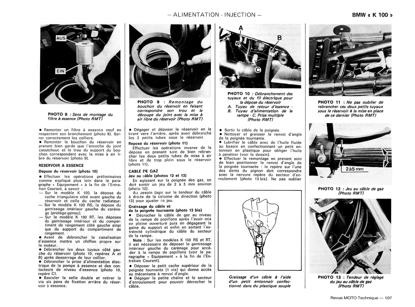 BMW K 100 / K 100 RS / K 100 RT (1983 - 1991) - Yamaha XT / SR 125 (1982 - 2002) - Revue Technique