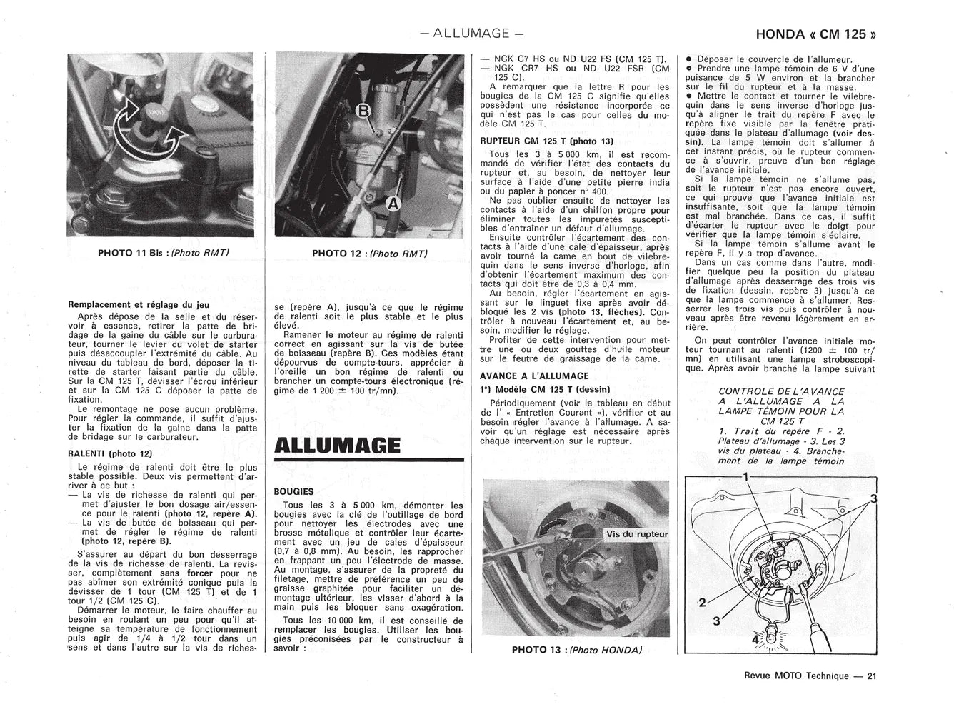 Honda CM 125 (1978 - 2000) - Suzuki DR 600 S et R Djebel (1985 - 1989) - Revue Technique