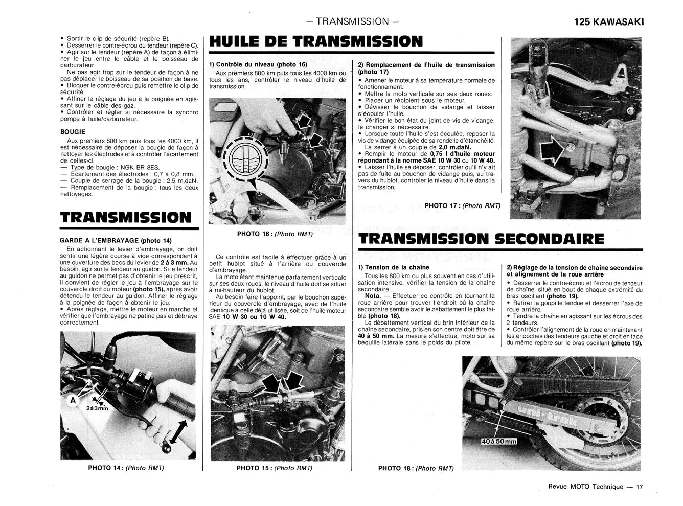 Honda XL 600V Transalp (1987 - 2000) - Kawasaki KMX 125 (1986 - 2002) - Revue Technique