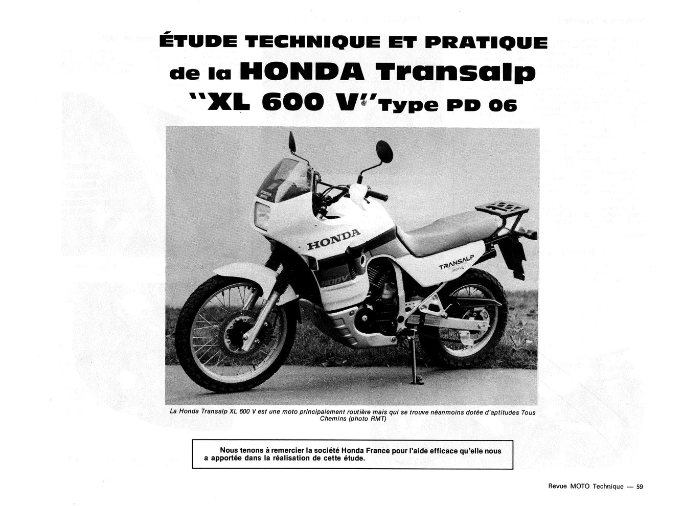 Honda XL 600V Transalp (1987 - 2000) - Kawasaki KMX 125 (1986 - 2002) - Revue Technique