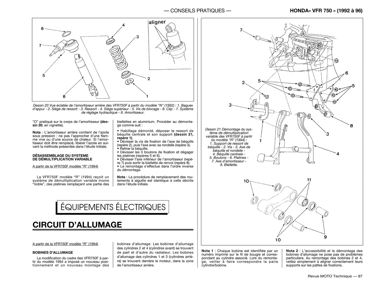 Honda VFR 750 F (1990 - 1997) - Suzuki DR 650 R (1990 - 1995) - Revue Technique