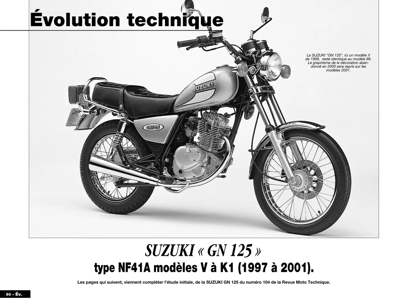 Suzuki GN 125 (1987 - 2001) - Yamaha TDM 850 (1996 - 2001) - Revue Technique
