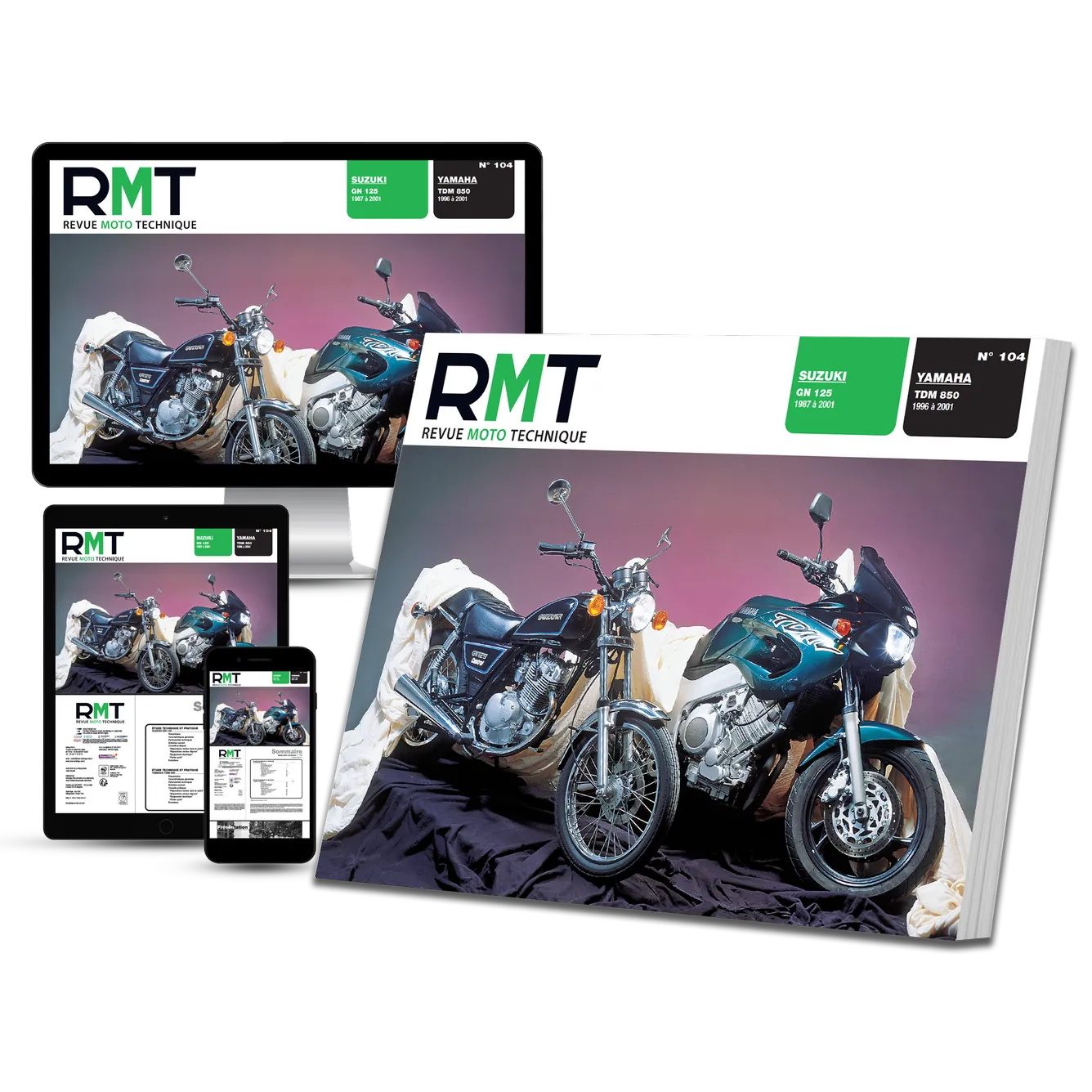 Suzuki GN 125 (1987 - 2001) - Yamaha TDM 850 (1996 - 2001) - Revue Technique
