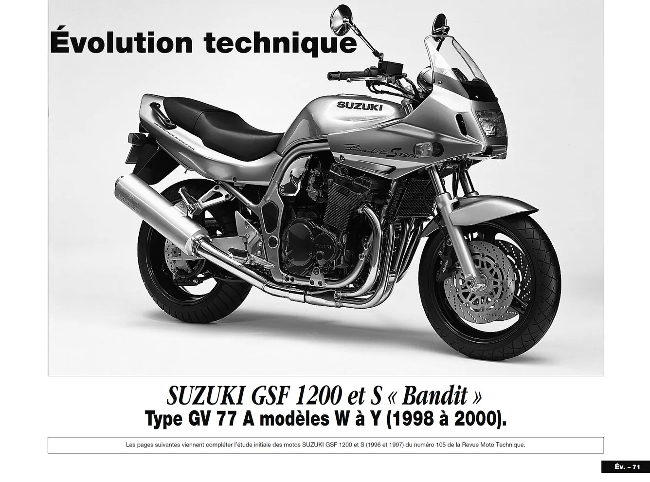 Suzuki GSF 1200 N et S Bandit (1996 - 2000) - Yamaha YZF 600 R Thundercat (1996 - 1997) - Revue Technique