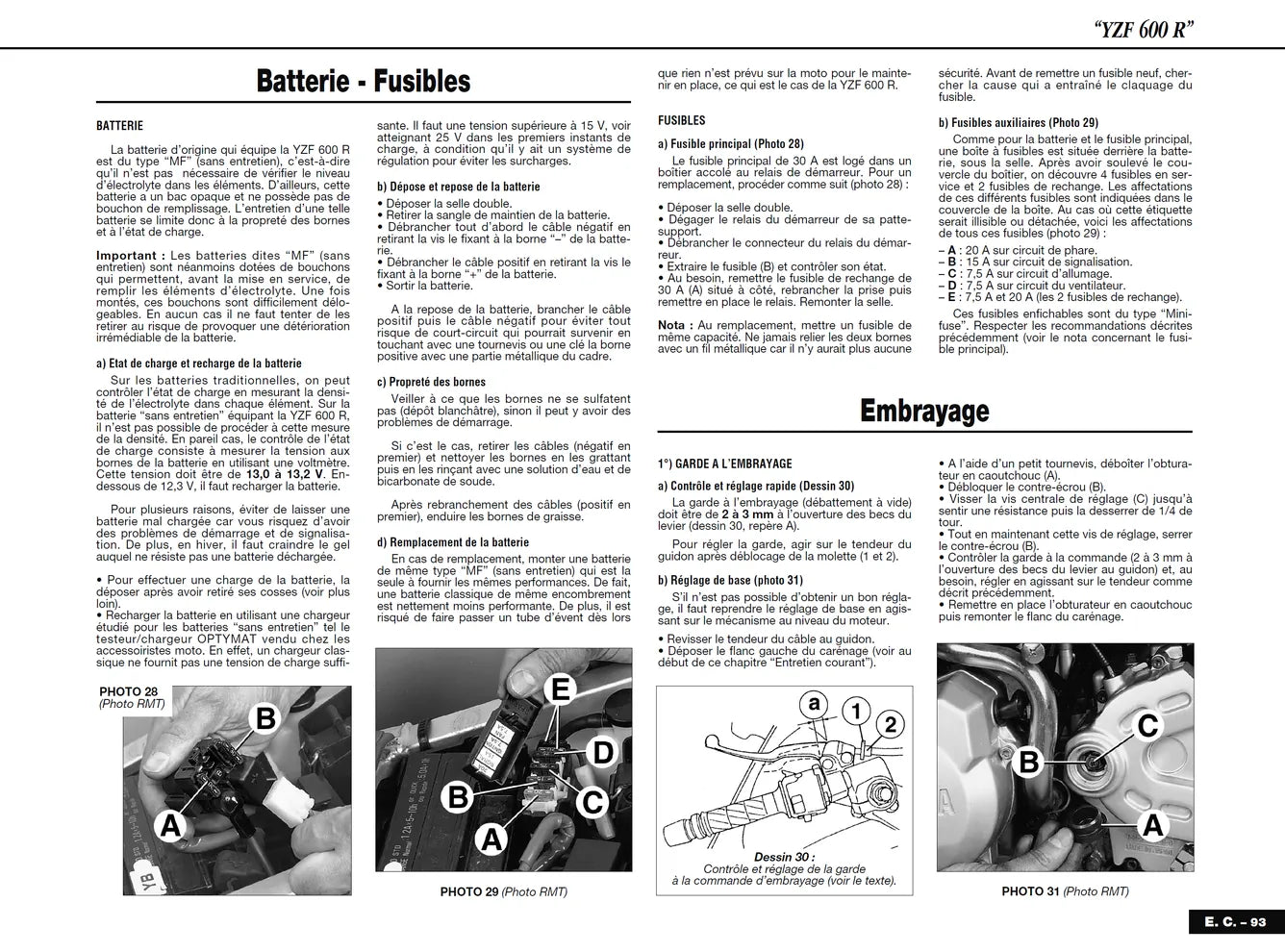 Suzuki GSF 1200 N et S Bandit (1996 - 2000) - Yamaha YZF 600 R Thundercat (1996 - 1997) - Revue Technique