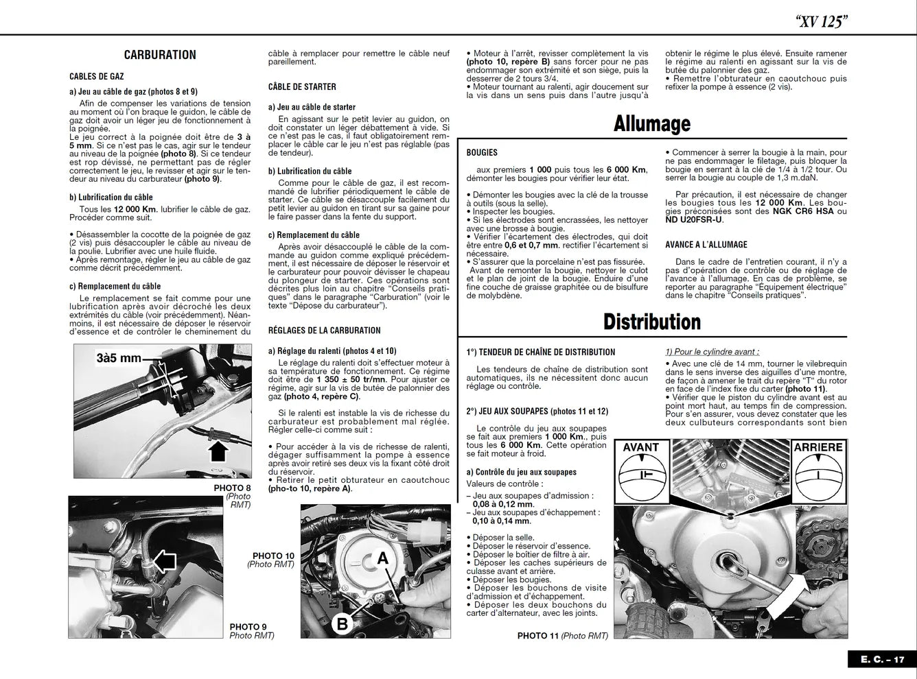 Yamaha XV 125 Virago et XVS 125 Drag Star (1996 - 2001) - Kawasaki ZX-9R Ninja (1994 - 1997) - Revue Technique